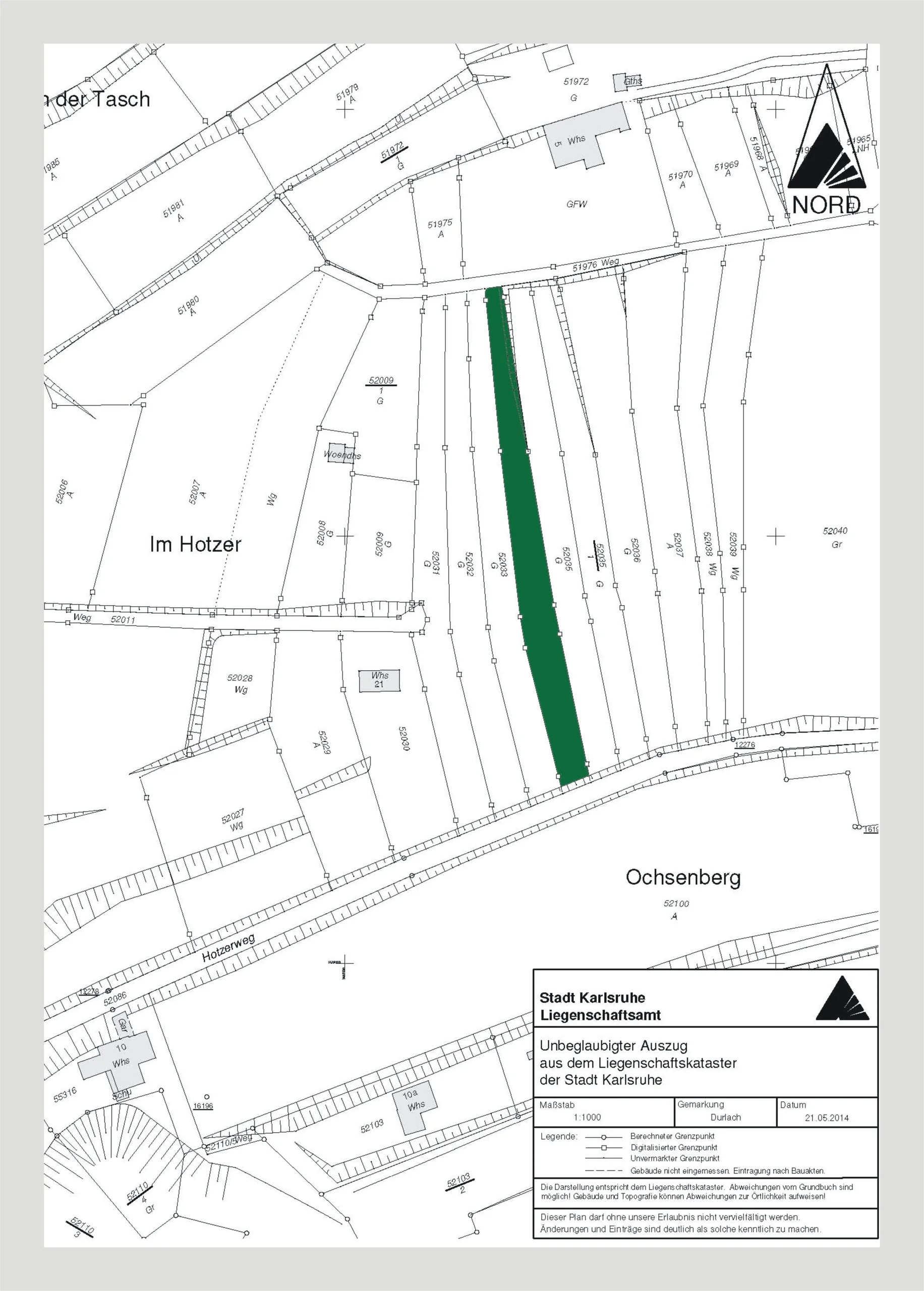KA-Durlach / Landwirtschaftsfläche bzw. Gartenfreizeitfläche am Hotzerweg / mit Baumbewuchs / Nähe zum Turmberg