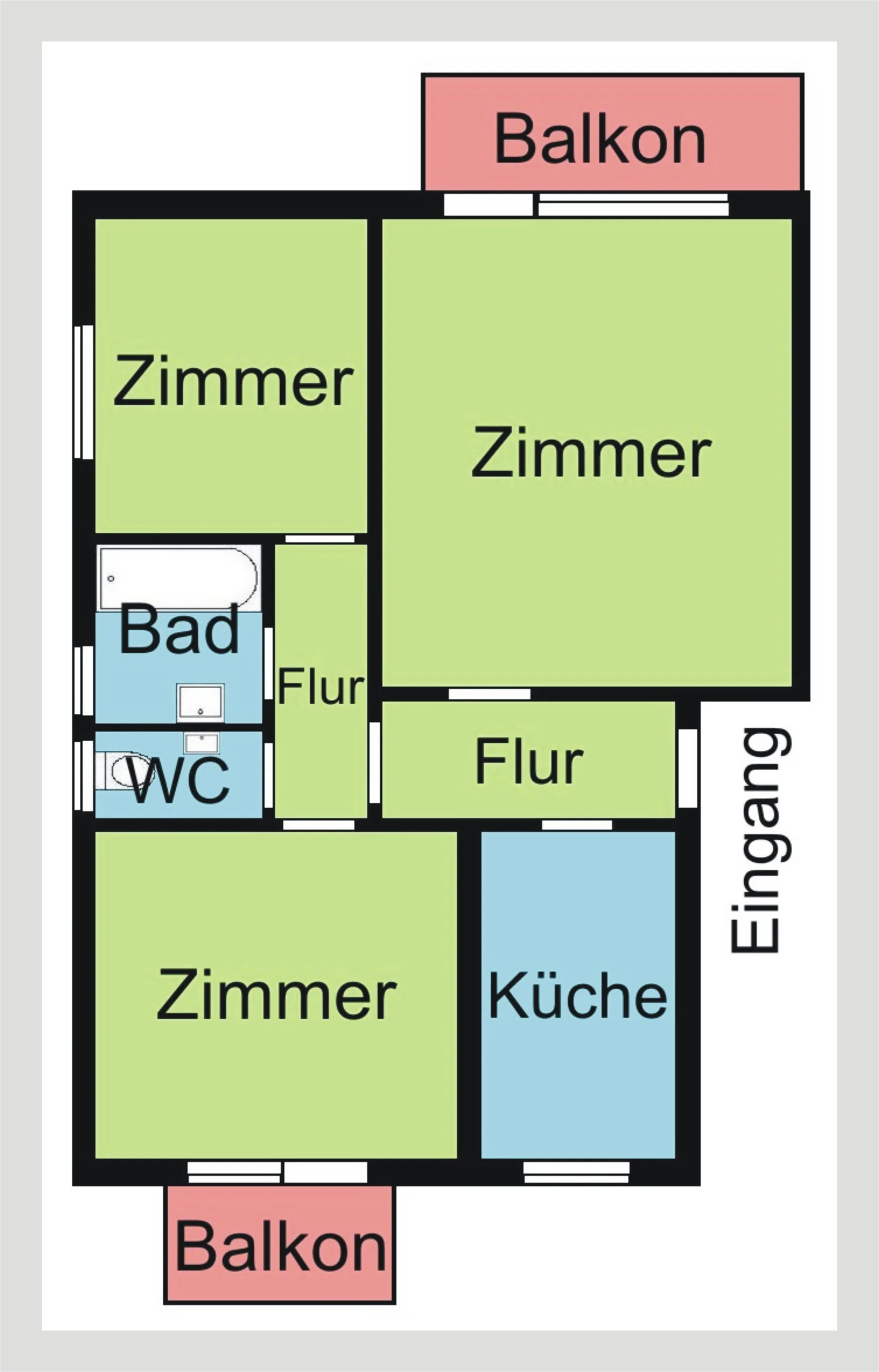 KA-Durlach / helle 3-Zimmer-Wohnung mit zwei Balkonen, Garage und Turmbergblick / Basler-Tor-Straße / bezugsfrei