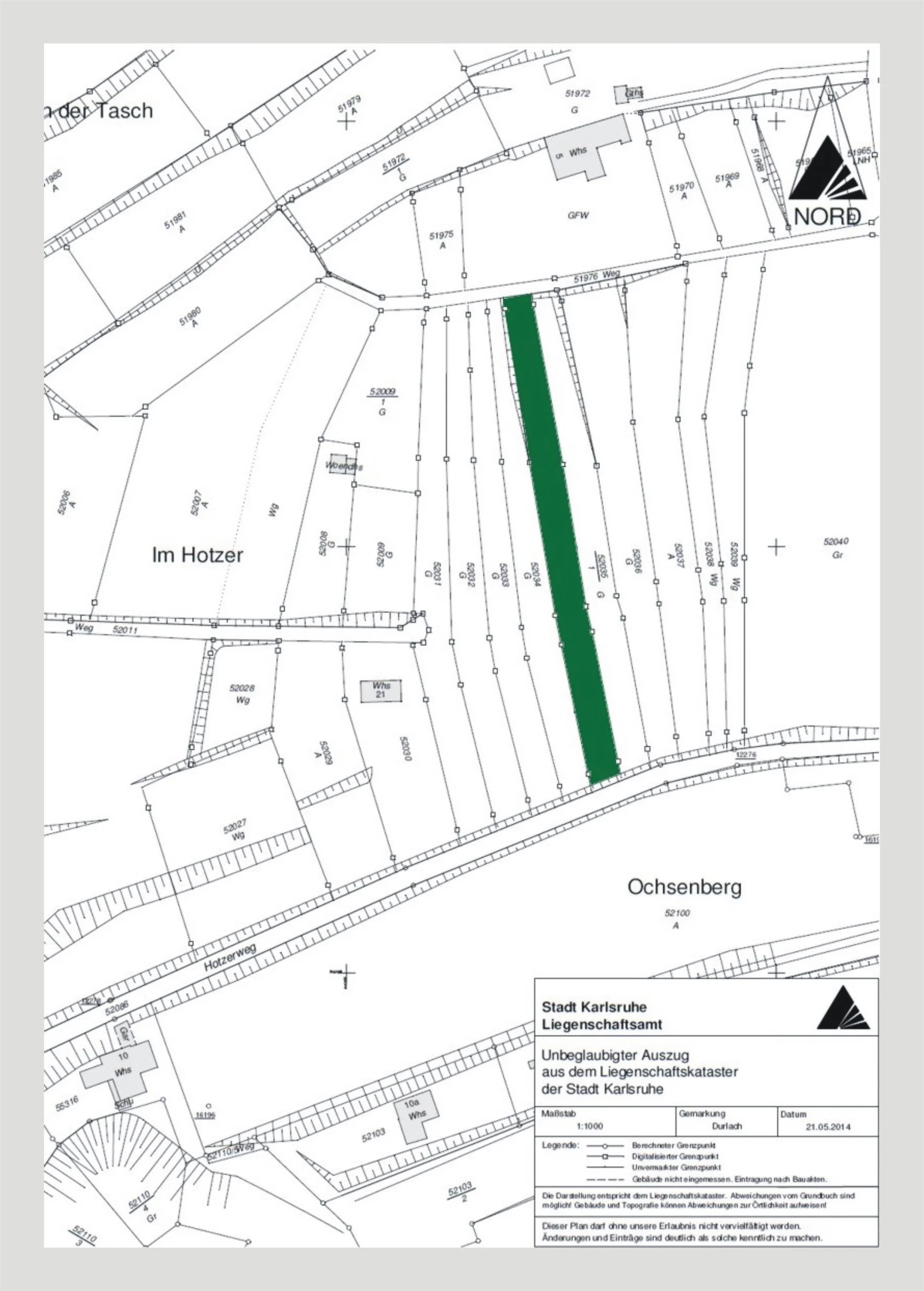 KA-Durlach / Landwirtschaftsfläche bzw. Gartenfreizeitfläche am Hotzerweg / mit Baumbewuchs / Nähe zum Turmberg