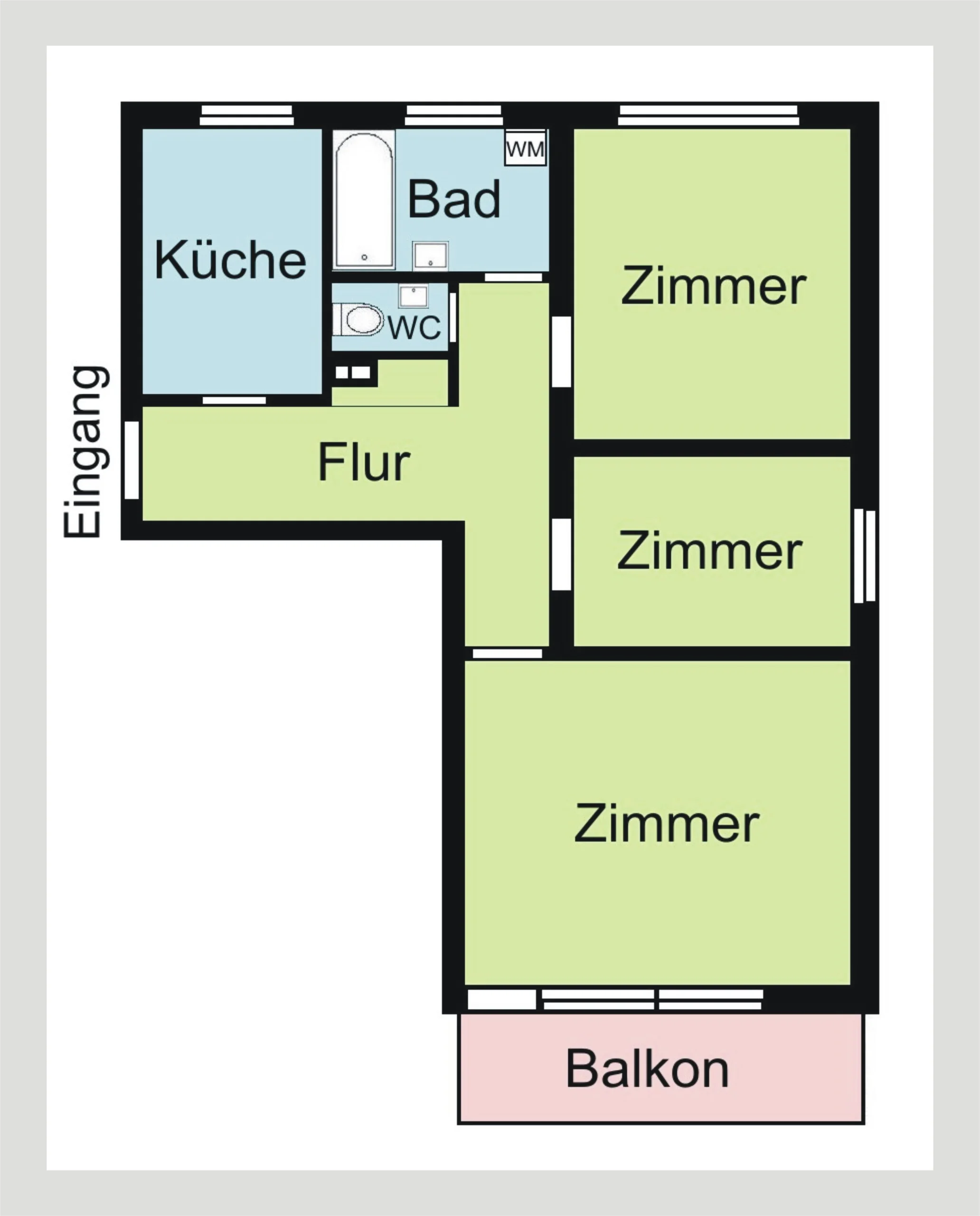 Weingarten / helle 3-Zimmer-Wohnung mit Balkon und Einbauküche in schöner Ortsrandlage - Rosenstraße / zeitnah bezugsfrei