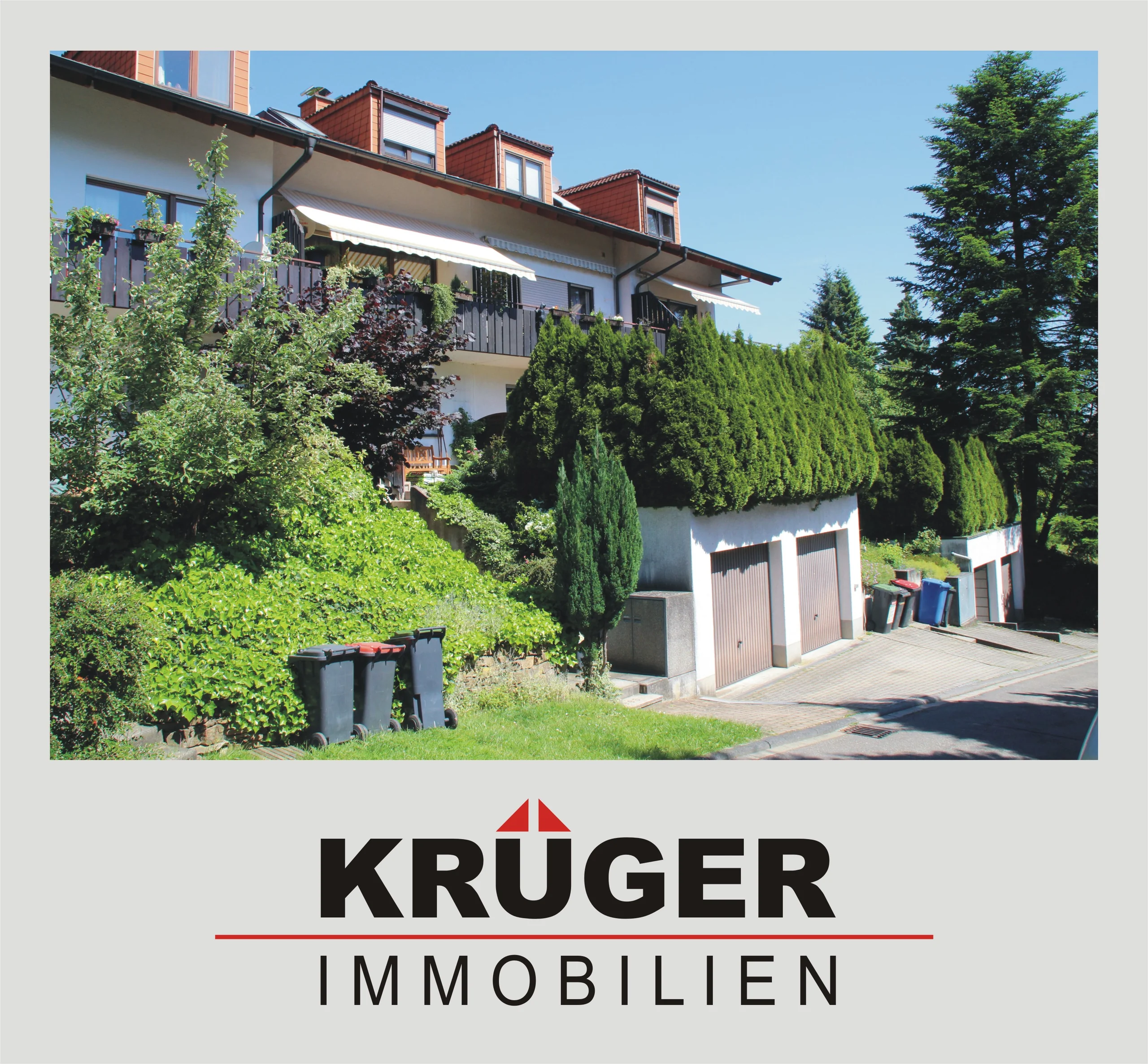 sofort bezugsfrei / KA-Grünwettersbach / helles Reihenmittelhaus mit Garage, zwei Terrassen, Balkon und EBK in angenehmer Hanglage