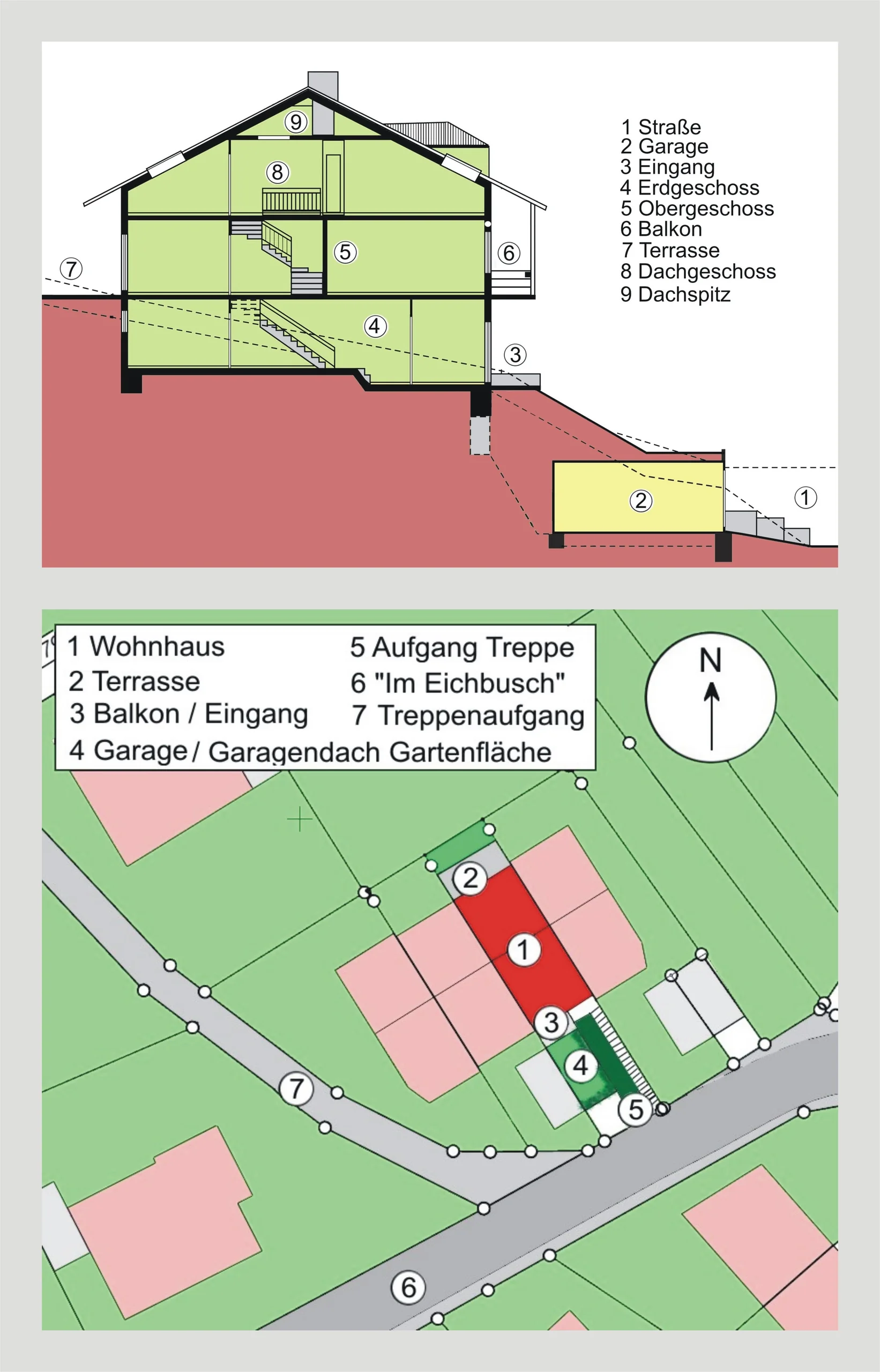 sofort bezugsfrei / KA-Grünwettersbach / helles Reihenmittelhaus mit Garage, zwei Terrassen, Balkon und EBK in angenehmer Hanglage