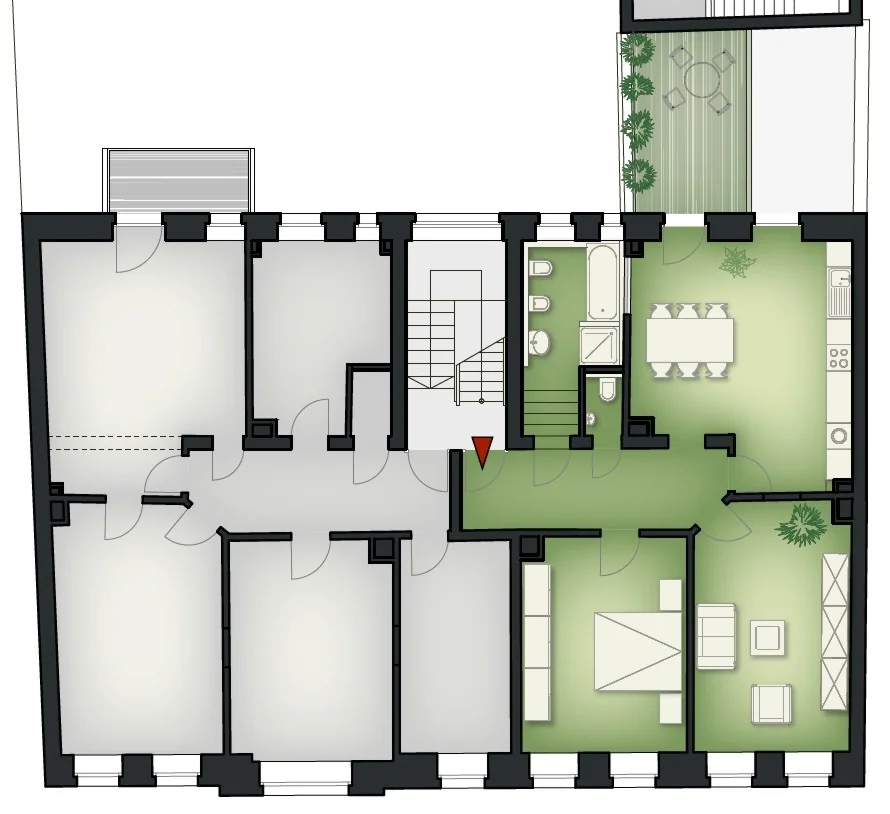 Sanierte 3-Zi-Wohnung mit Terrasse in stilvollem Altbau in KA-Durlach mit Denkmalabschreibung