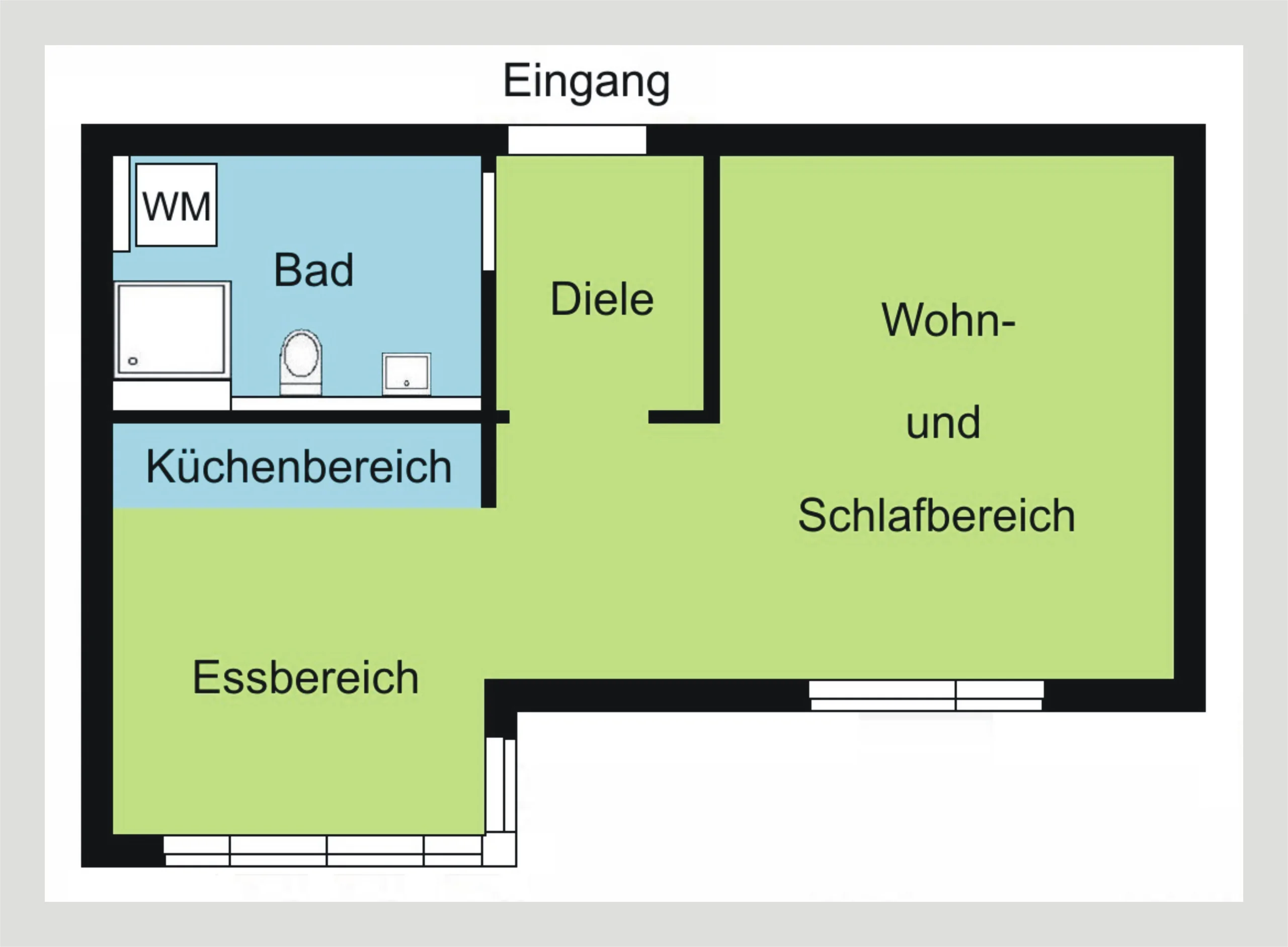 KA-Großoberfeld / helle & gepflegte 1-Zimmer-Wohnung mit Einbauküche, KFZ-Stellplatz, Kellerraum, etc. / derzeit vermietet