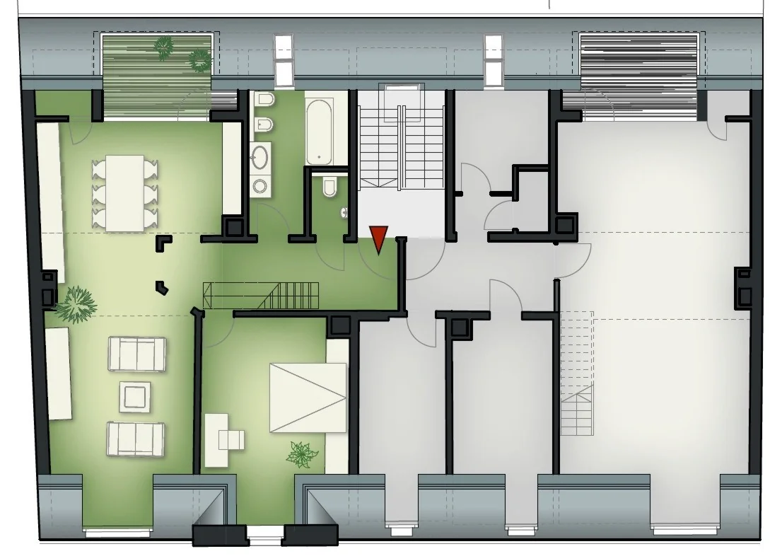 Sanierte 3-Zi-DG-Maisonette-Wohnung mit Loggia in stilvollem Altbau in Durlach mit Turmbergblick