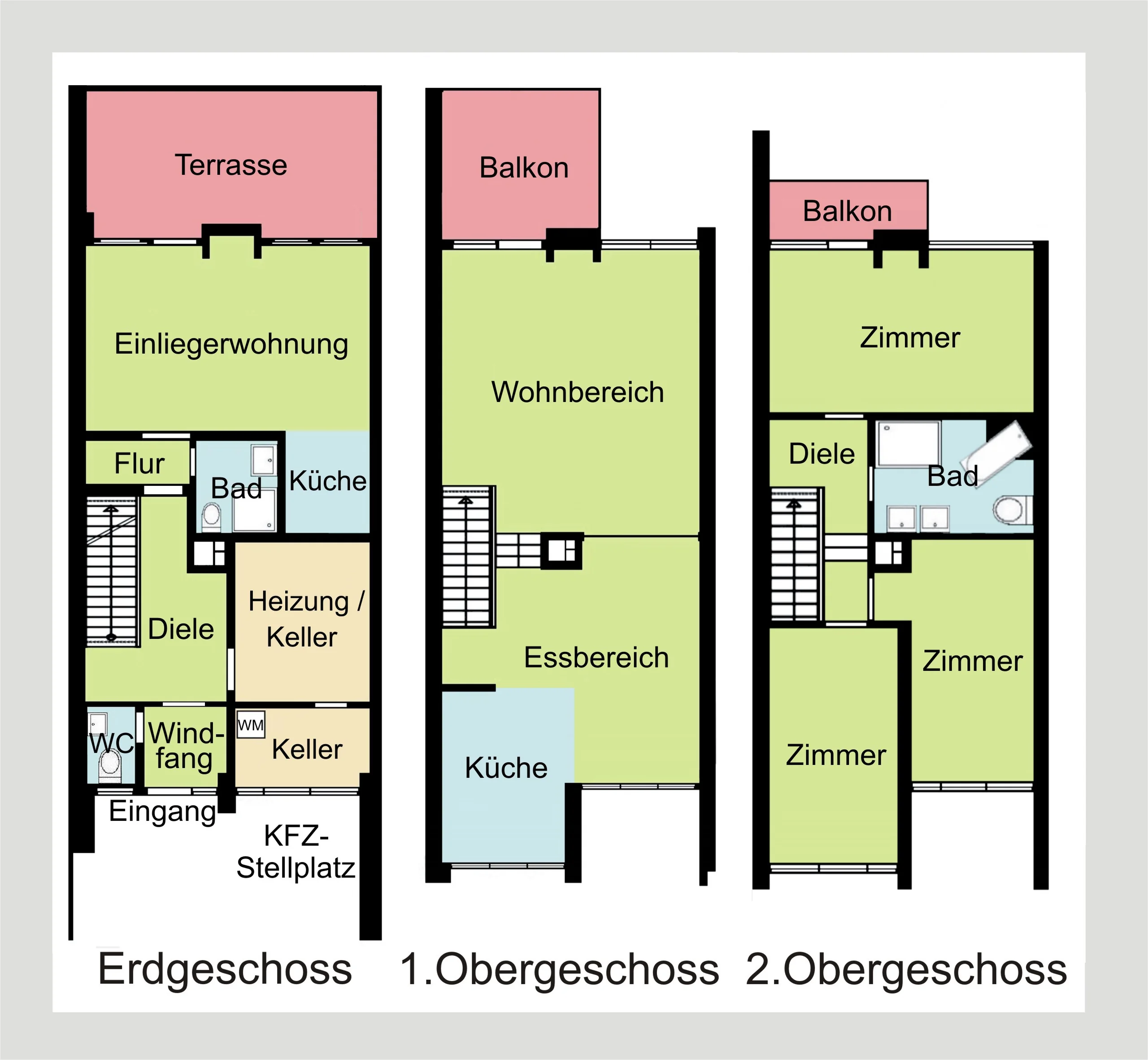 Heidelberg-Emmertsgrund / Reihenmittelhaus mit 5,5 Zimmern, Terrassen, Balkon, Stellplatz und TG-Stellplatz in schöner Hangwohnlage / freiwerdend