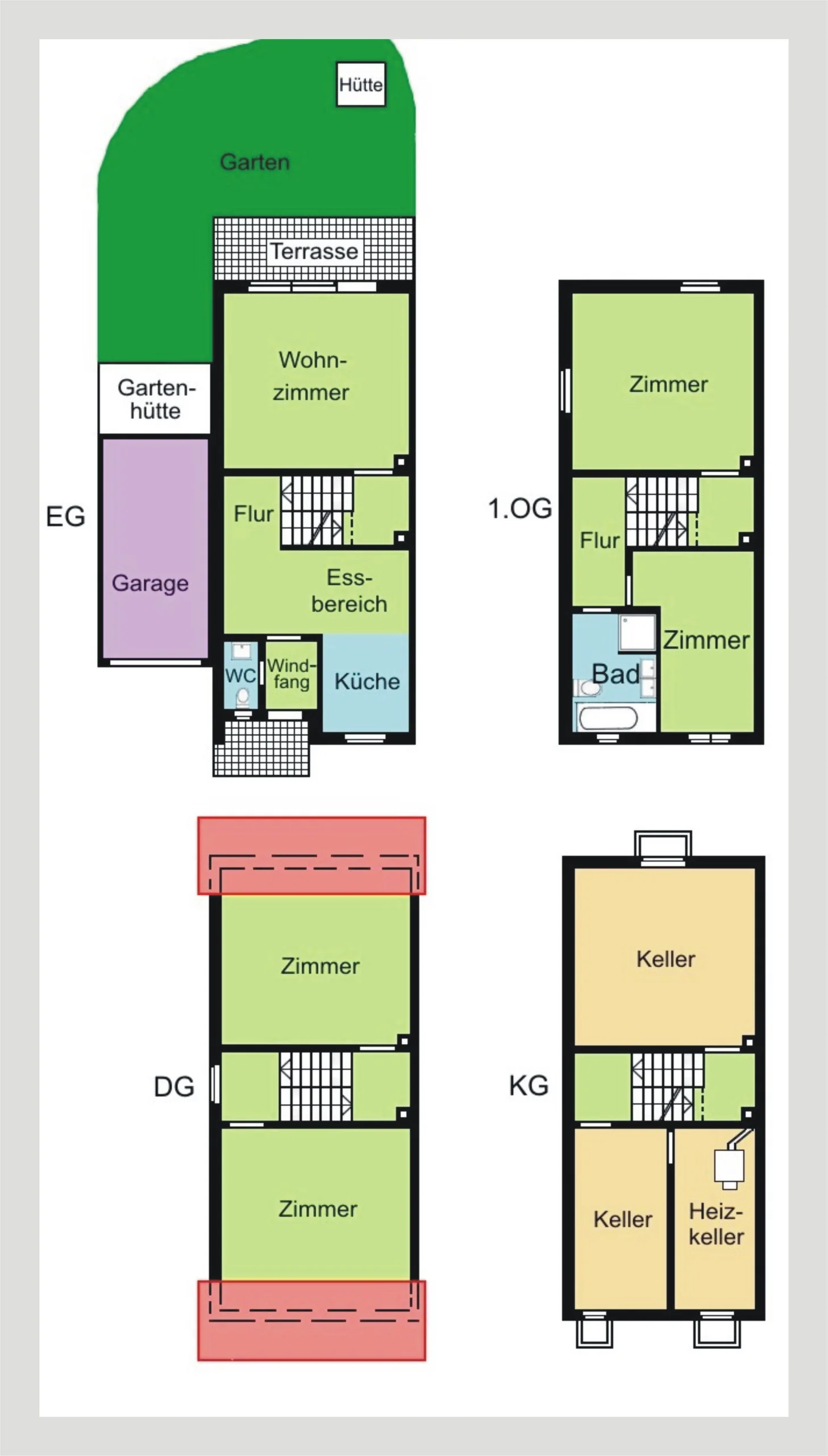 Pfinztal-Berghausen / familienfreundliches und helles Reihenendhaus mit EBK, schönem Garten, Terrasse und Garage, uvm. / zeitnah freiwerdend