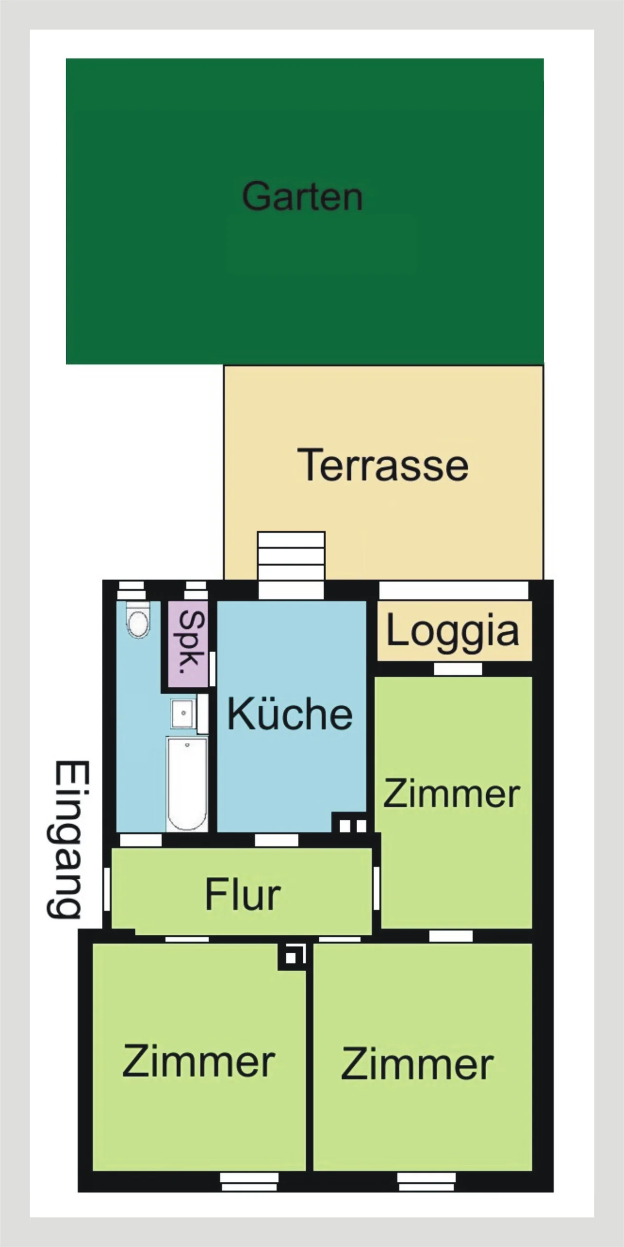 KA-Weststadt / vermietete 3-Zi-Altbau-Whg mit Loggia, Terrasse und direktem Garten & Keller / Nähe zur Günther-Klotz-Anlage