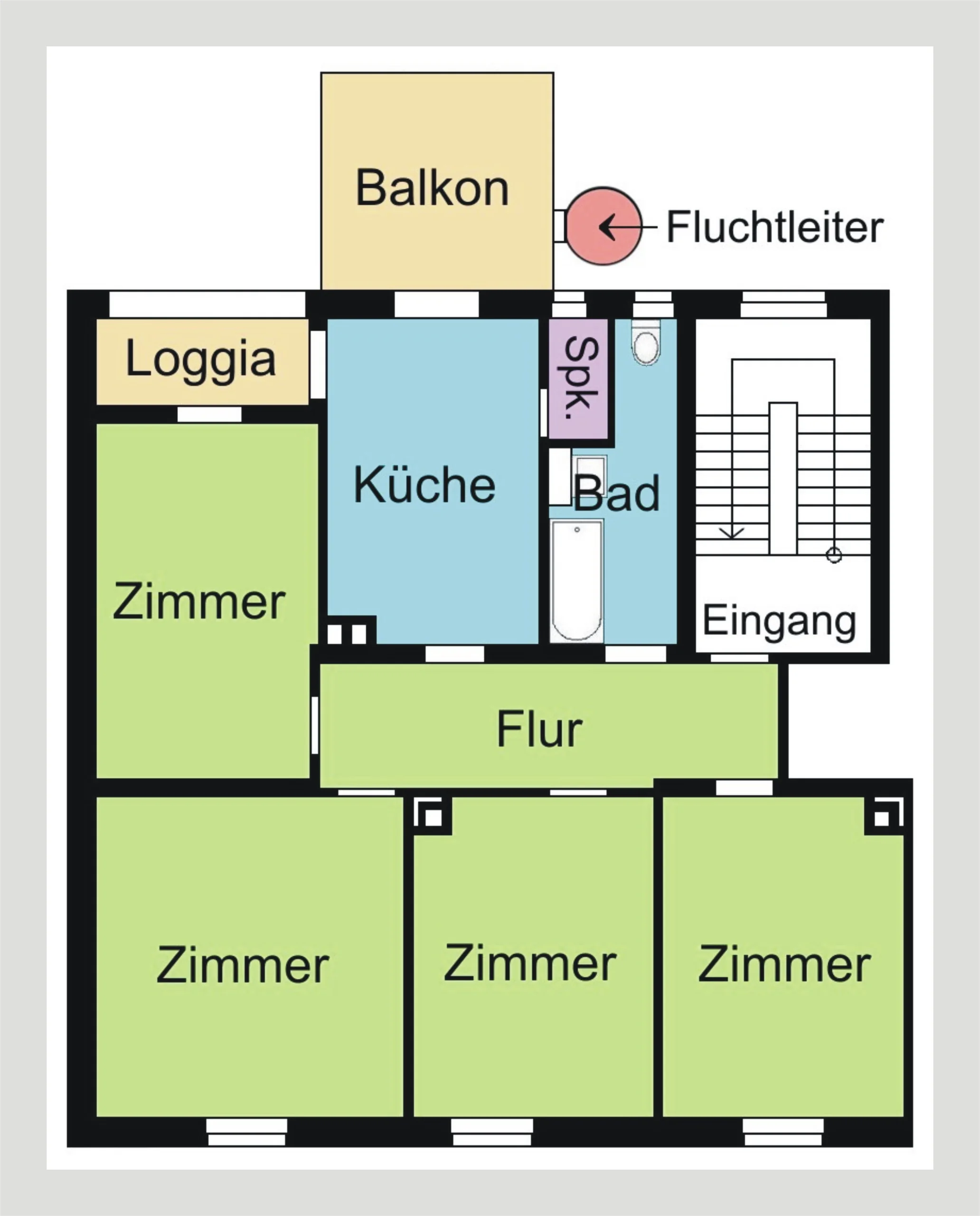 KA-West / vermietete 4-Zi-Altbau-Whg mit Loggia, großem Balkon und eigenem Gartenanteil in zentraler Lage