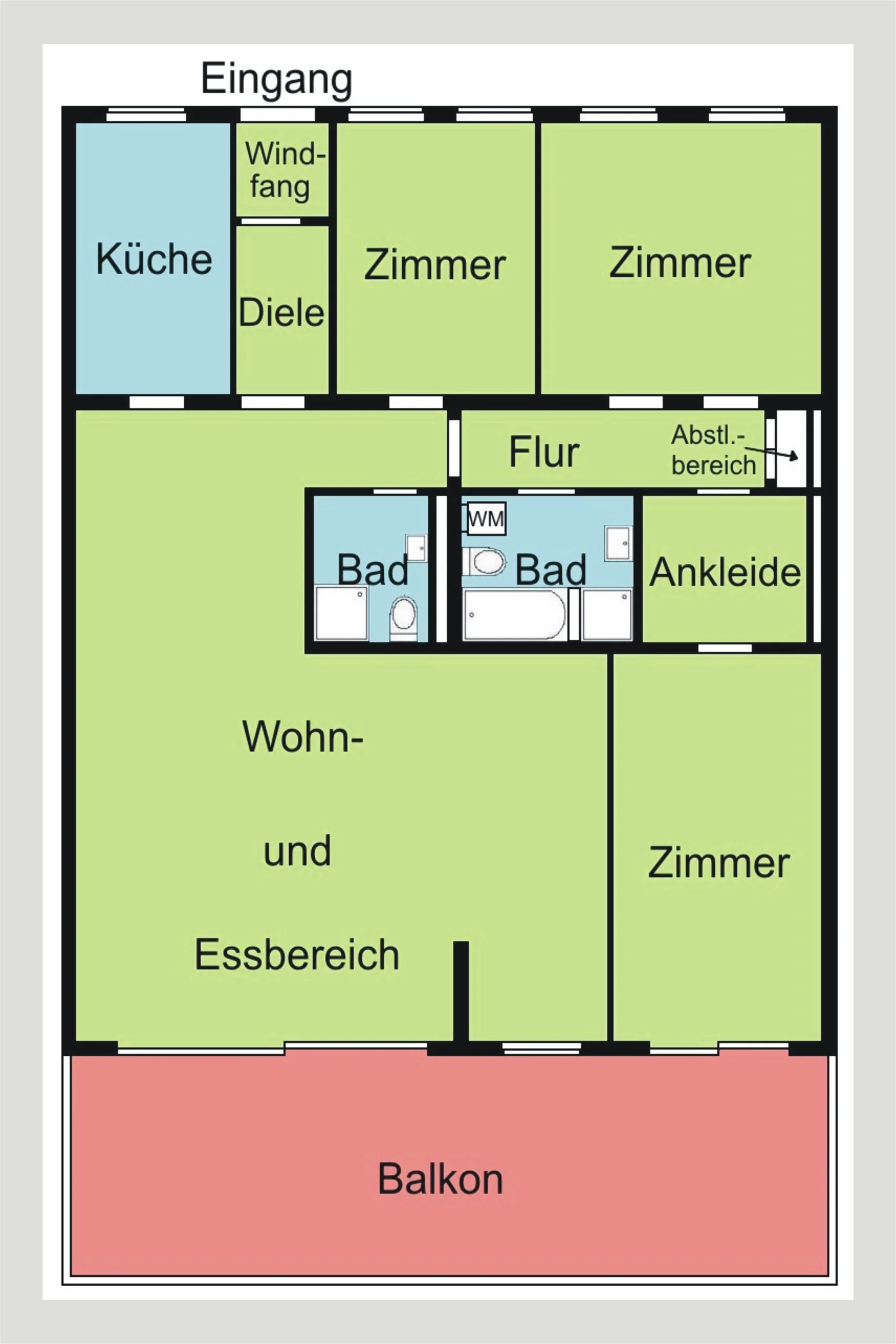 KA-Durlach-Guggelensberg / schöne 4,5 bis 5,5 Zimmer-Wohnung mit großzügigem Süd-West-Balkon und zwei KFZ-Stellplätzen in sehr gepflegter Wohnanlage