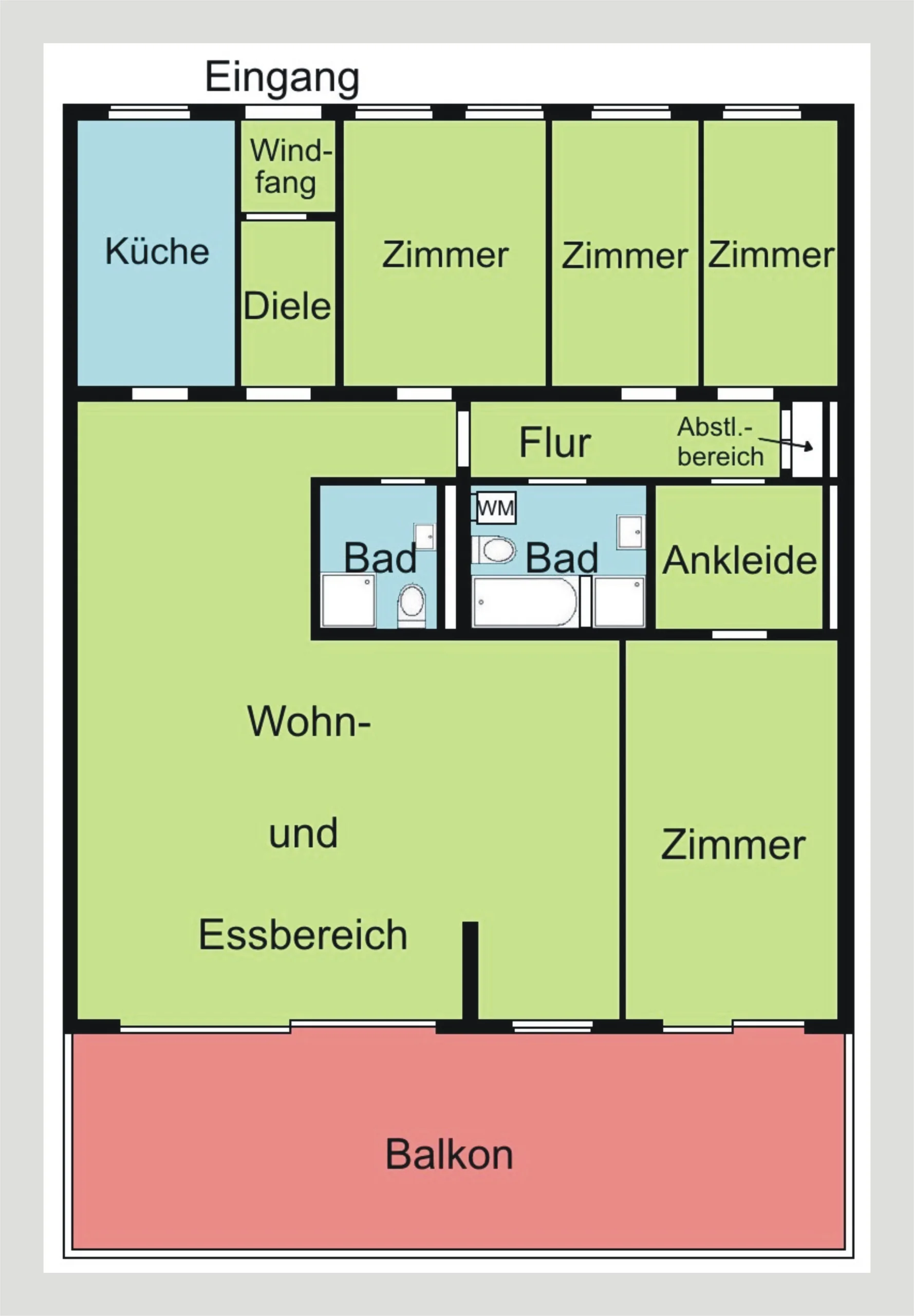 KA-Durlach-Guggelensberg / schöne 4,5 bis 5,5 Zimmer-Wohnung mit großzügigem Süd-West-Balkon und zwei KFZ-Stellplätzen in sehr gepflegter Wohnanlage