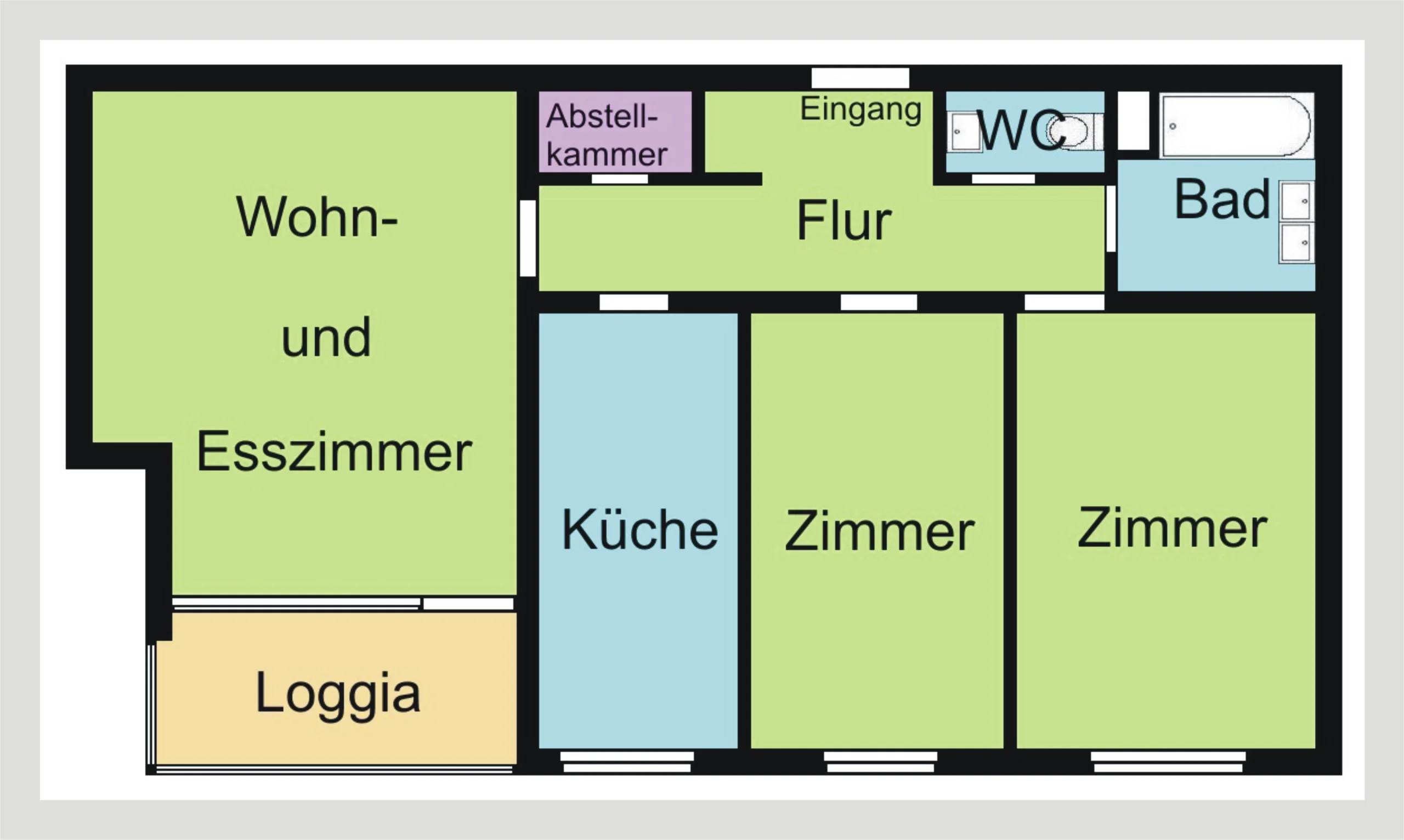 helle & gut geschnittene 3-Zi-Wohnung mit Süd-West-Loggia, Weitblick und Garage / sofort bezugsfrei