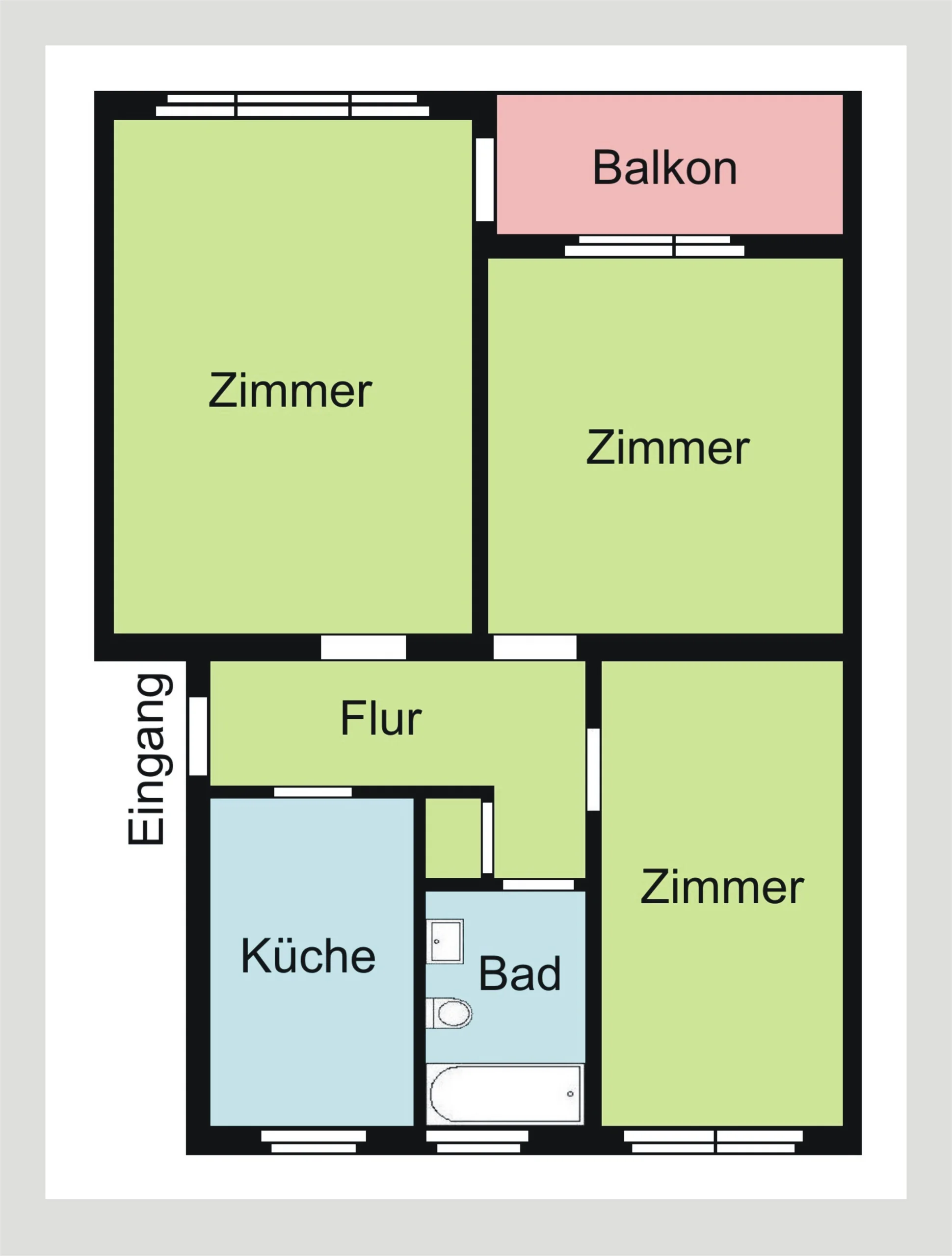 KA-Nordweststadt / gut geschnittene 3-Zimmer-Wohnung mit Balkon in gepflegtem Mehrfamilienhaus / derzeit vermietet