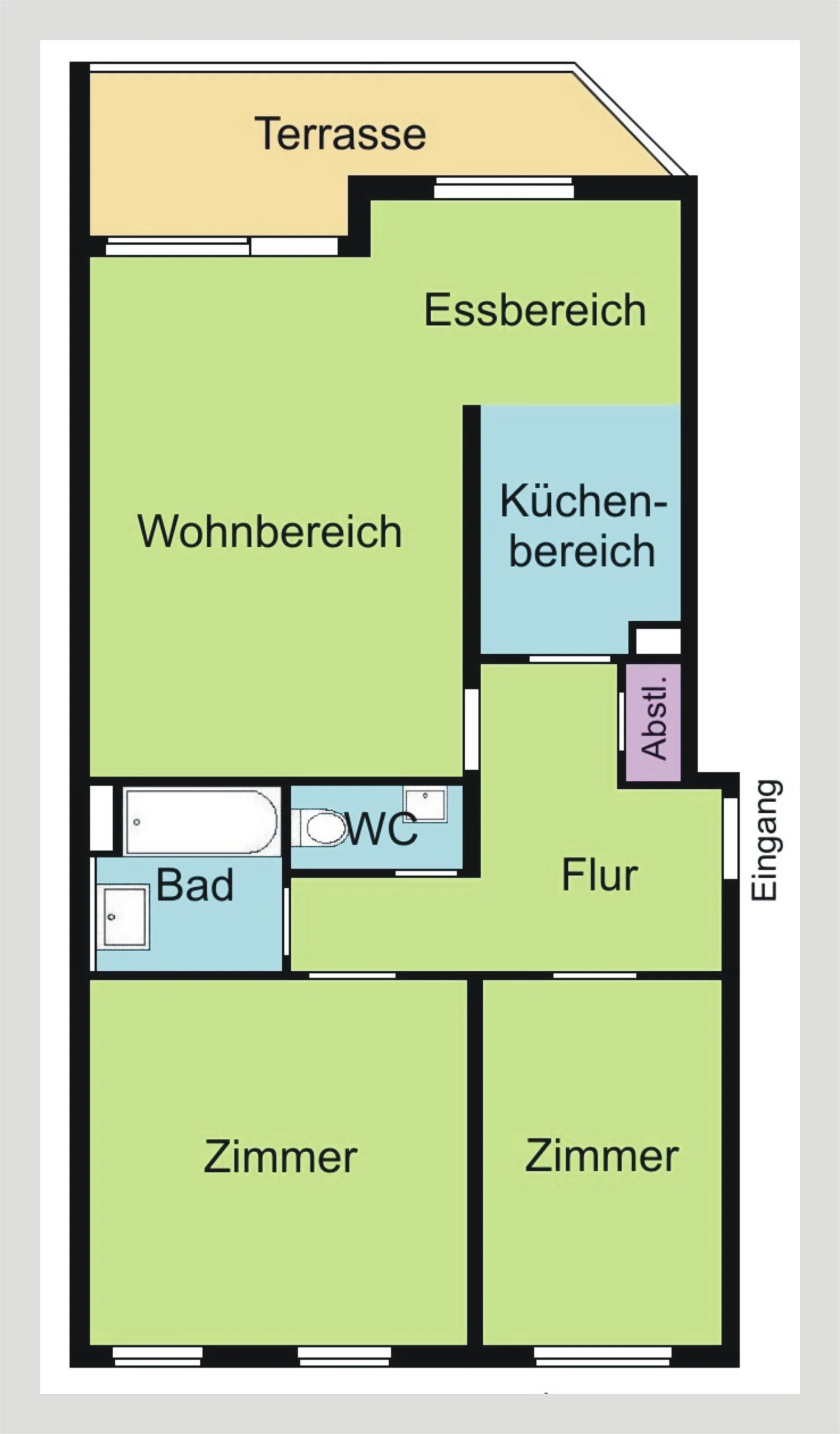 KA-Mühlburg / gut geschnittene 3,5-Zi-Wohnung mit Loggia, Keller und TG-Stellplatz / vermietet - Kapitalanlage