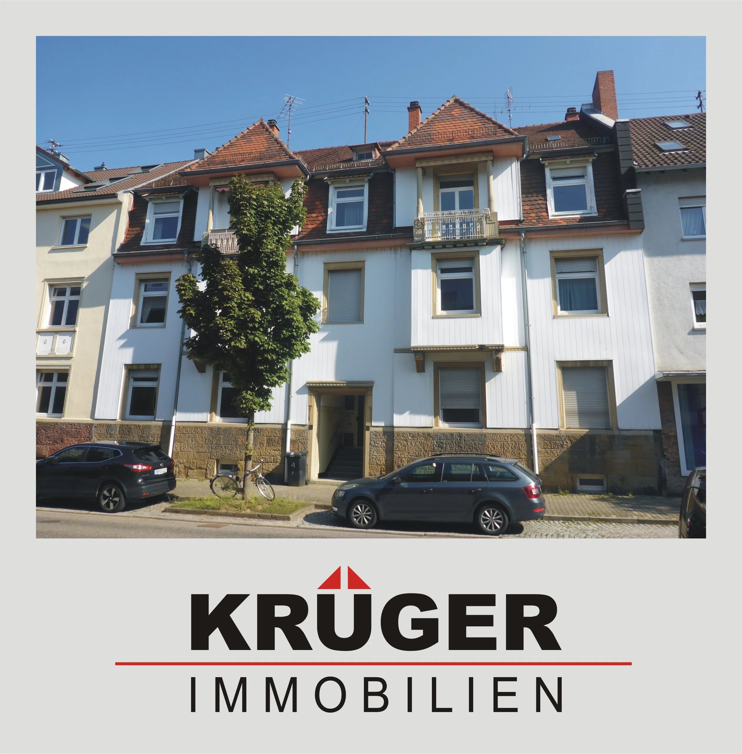 Karlsruhe-Grünwinkel / stilvolles Mehrfamilienhaus mit 6 Wohnungen, 3 davon bezugsfrei - mit Balkonen, Terrasse und schönem Garten - Zusätzliche Ausbaureserve im Speicher