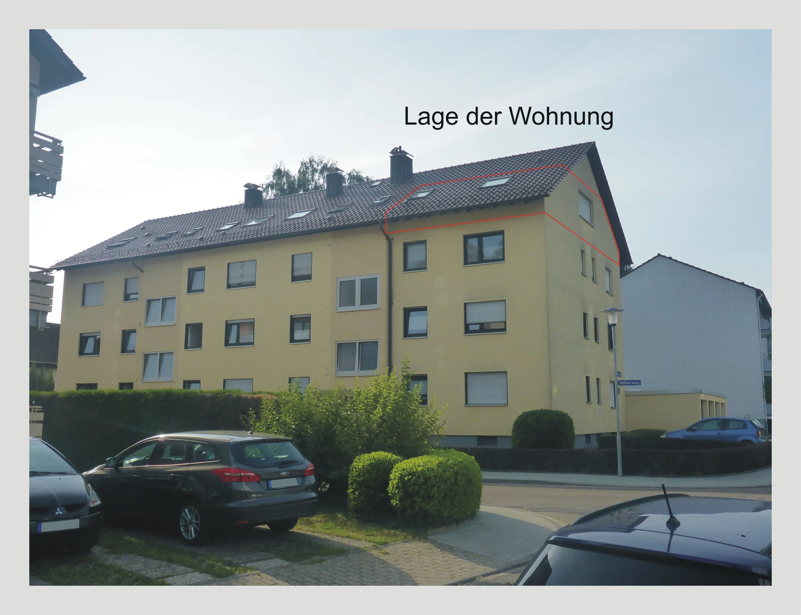 gepflegte 2-Zimmer-DG-Whg mit Einbauküche & Süd-Dachloggia / vermietet