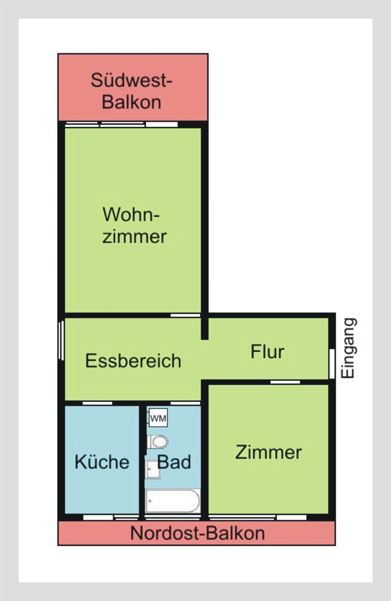 KA-Wolfartsweier / helle und gemütliche 2,5-Zimmer-Wohnung mit Nordost- & Südwest-Balkon, Personenaufzug uvm. / zeitnah bezugsfrei