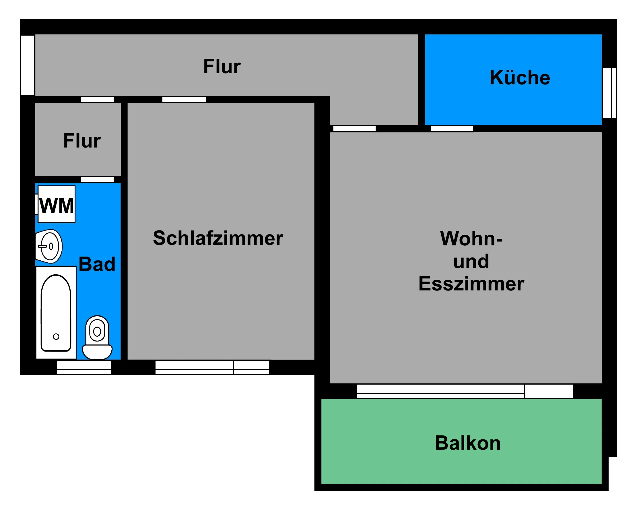 Bad Herrenalb-Rotensol / 2-Zimmer-Wohnung mit Balkon, EKB und KFZ-Stellplatz / sofort bezugsfrei