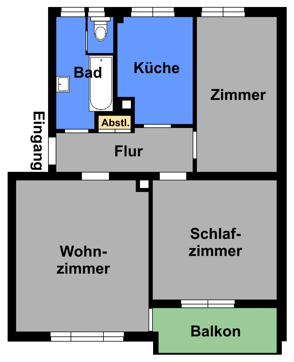 KA-Rüppurr / gepflegte 3-Zi-ETW mit Balkon & Einzelgarage in zentraler Lage / zeitnah frei