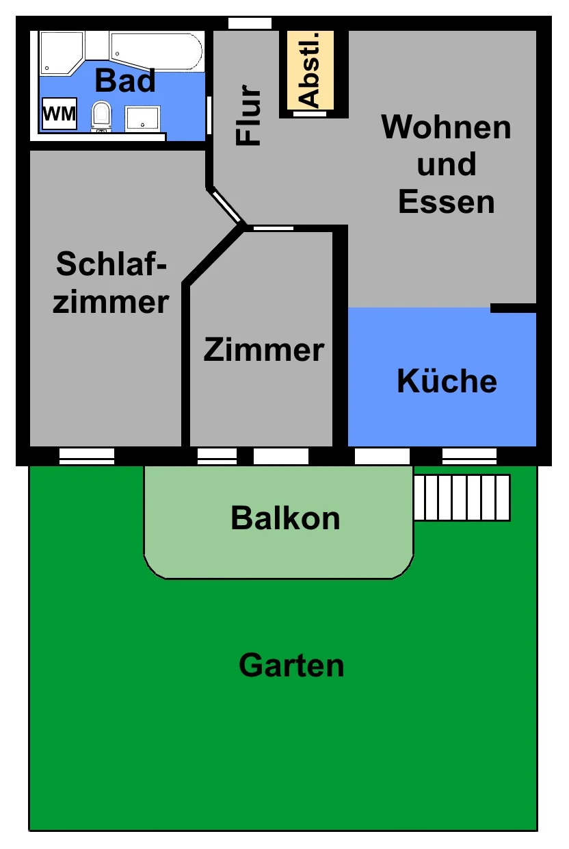 Ludwigshafen-Ruchheim / gepflegte 3-Zi-Whg mit Balkon, Garten, EBK und Carport / zeitnah frei