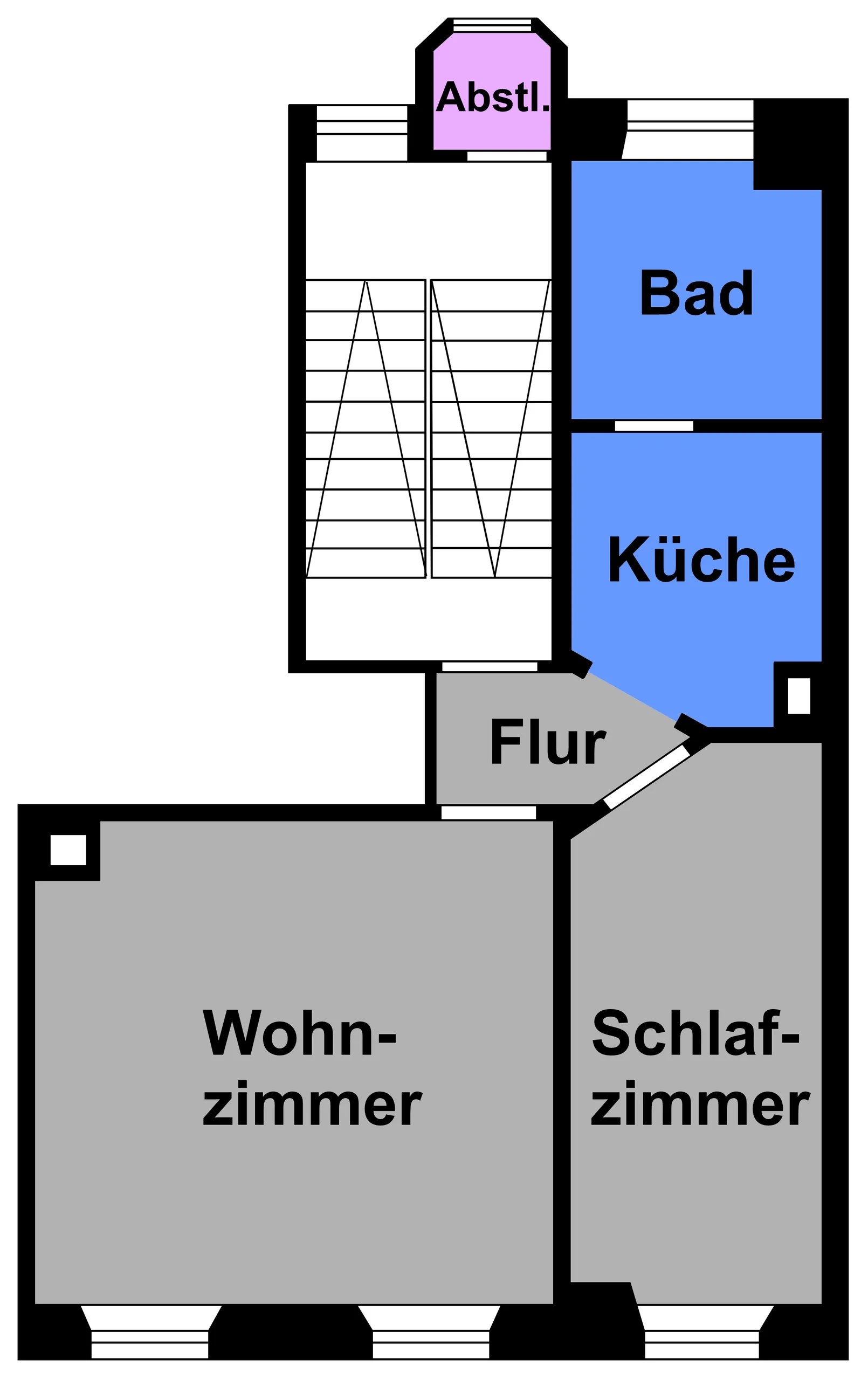 Karlsruhe-Südstadt / schöne 2-Zimmer-Wohnung mit Abstellkammer und Keller in zentraler Lage / sofort bezugsfrei