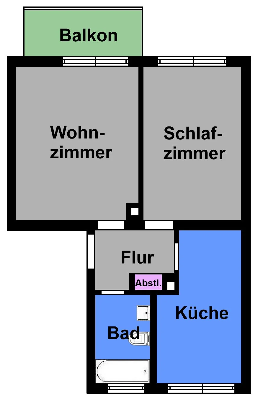 KA-Durlach / sofort frei / gepflegte 2-Zi-Eigentumswohnung mit Balkon & KFZ-Stellplatz