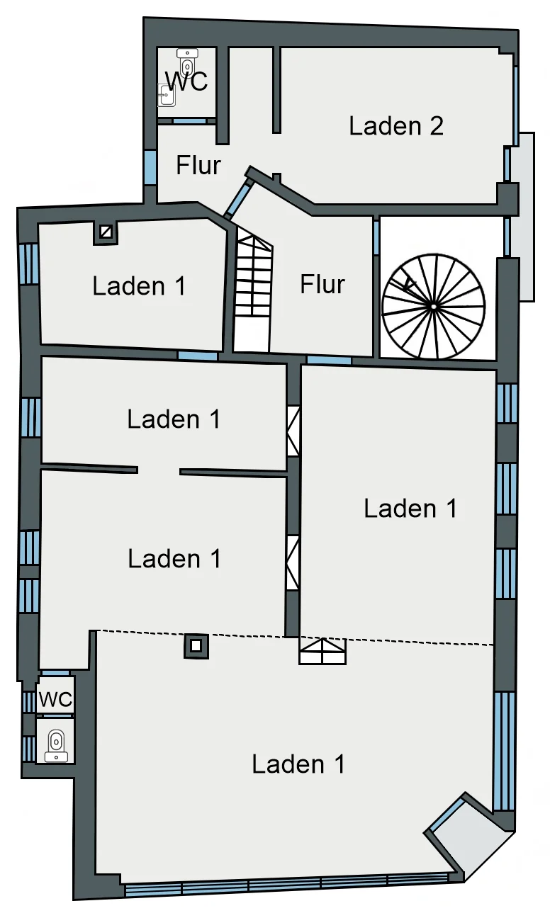 Karlsruhe-Durlach / Gewerbeobjekt mit zwei Einheiten in der Fußgängerzone der Durlacher Altstadt / vermietet