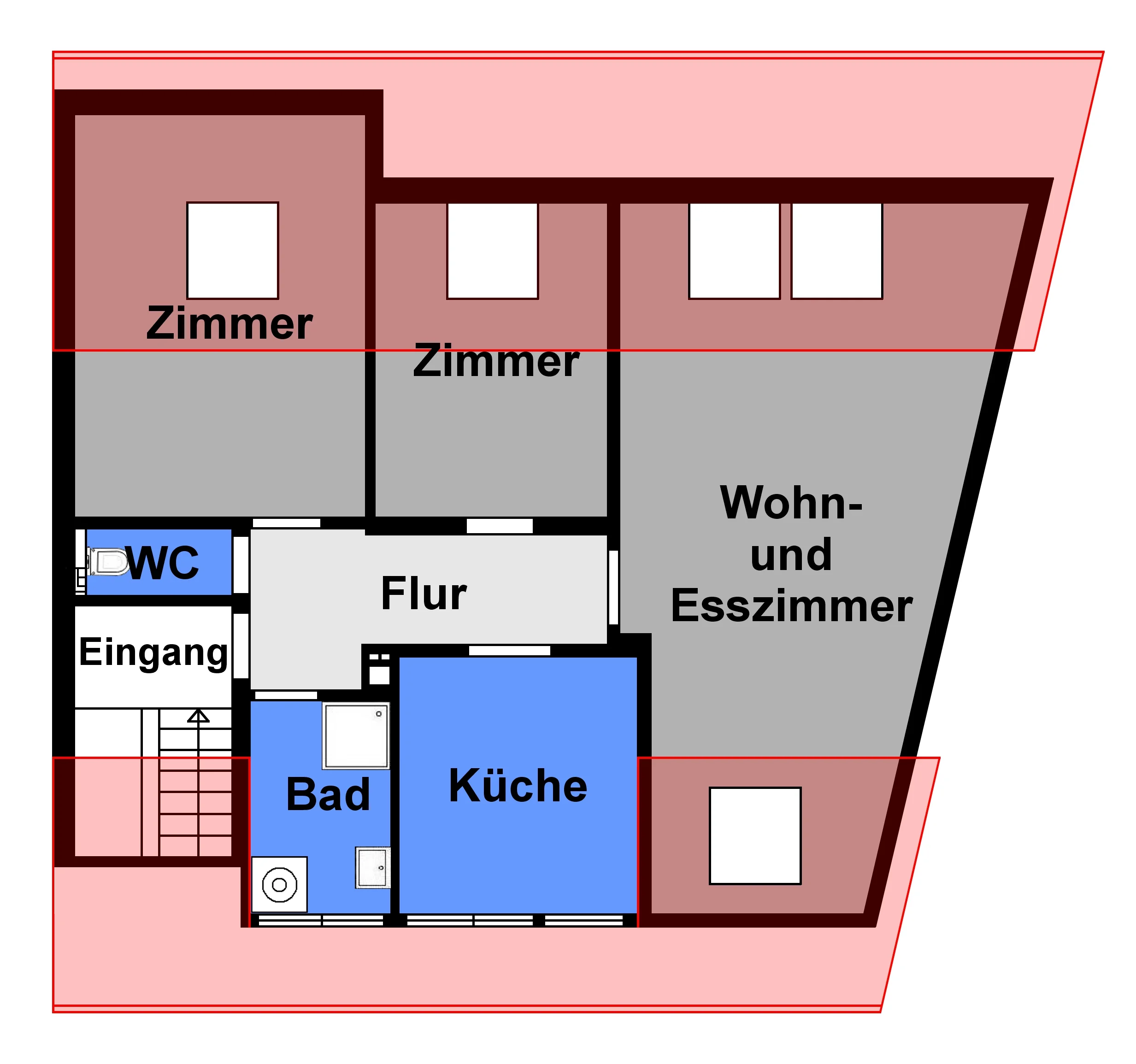 KA-Durlach / 3-Zi-DG-Whg mit Garage & Turmbergblick in toller Lage / sofort bezugsfrei
