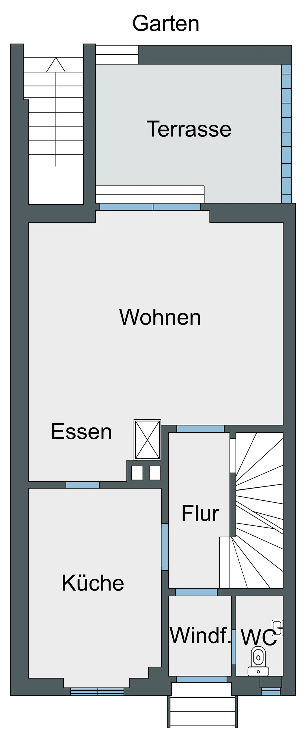 Karlsruhe-Durlach / Dornwaldsiedlung / familienfreundliches Reihenhaus mit Garten auf Erbpachtgrundstück / sofort frei