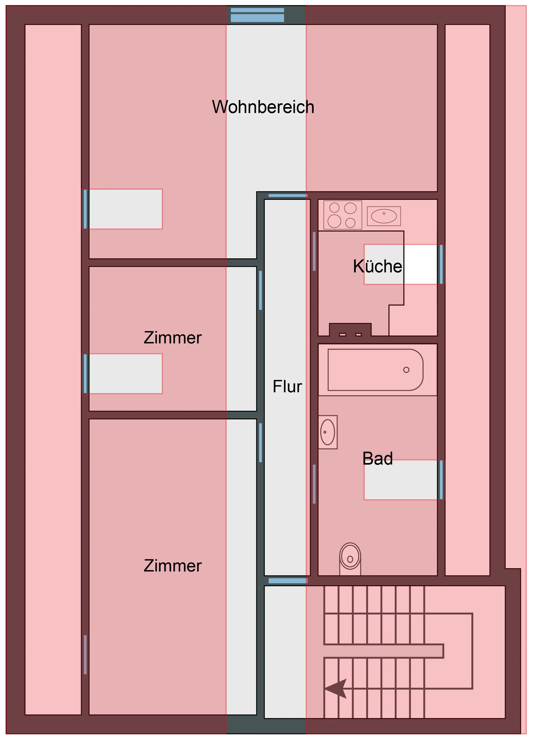 KA-Wolfartsweier / Mehrfamilienhaus mit drei Wohnungen, Doppelgarage und Garten / 2 Wohnungen frei
