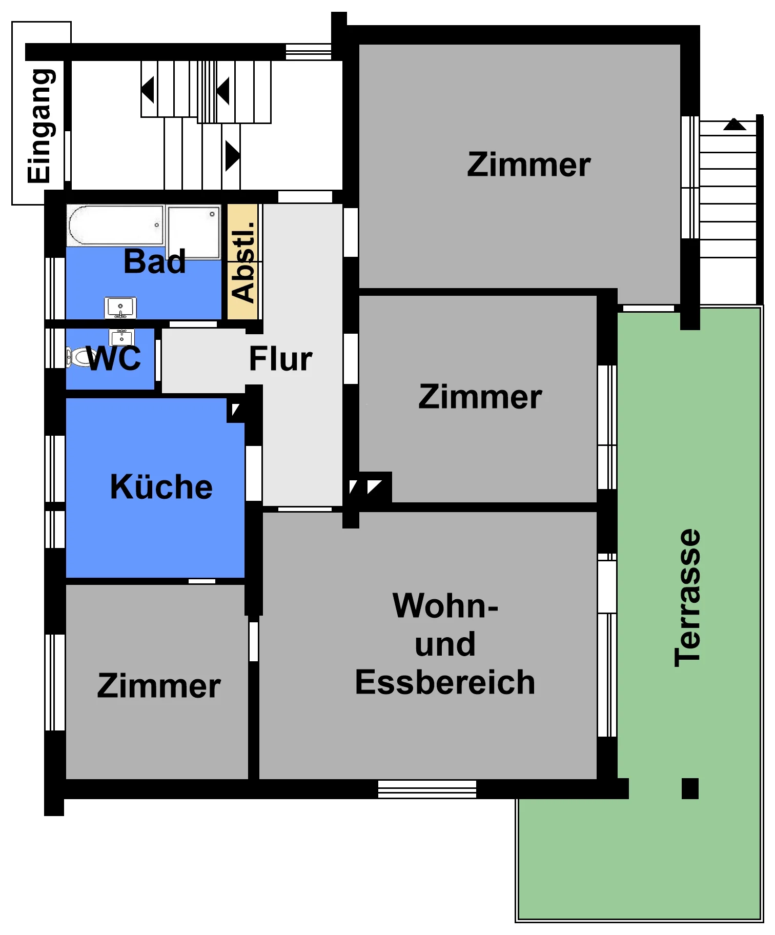 KA-Durlach / Mehrfamilienhaus mit drei Wohnungen, Doppelgarage und Gartengrundstück / vermietet / DG Wohnung frei