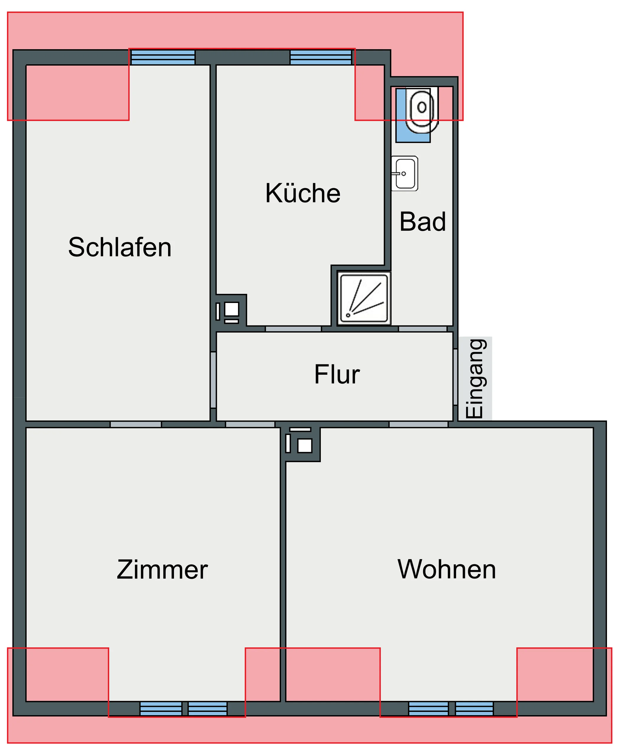 Karlsruhe-Durlach / helle 3-Zimmer-DG-Wohnung  / vermietet