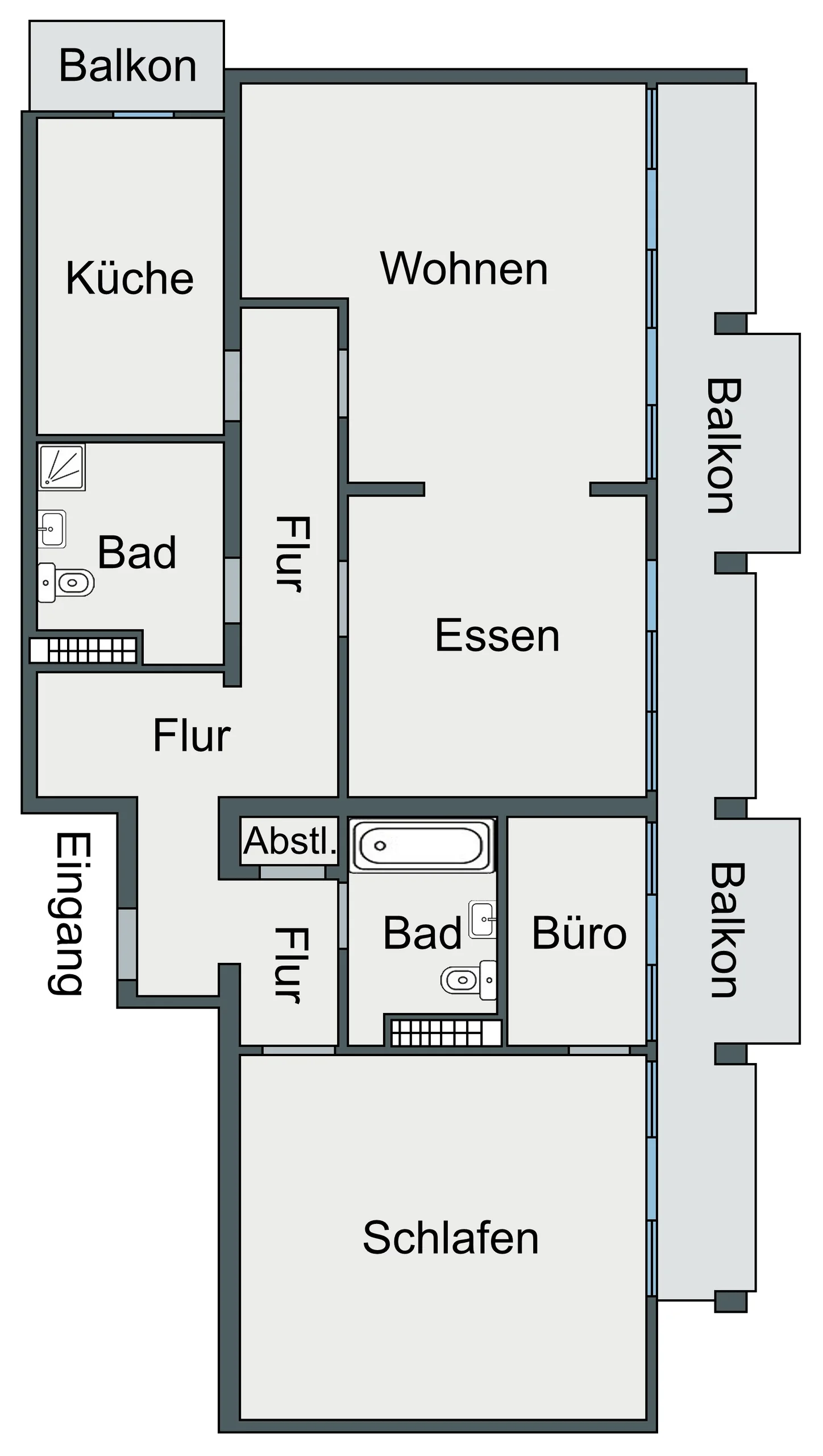 KA-Durlach / großzügige & gut geschnittene 3-Zi-Whg mit zwei Balkonen, Weitblick & TG-Platz / bezugsfrei