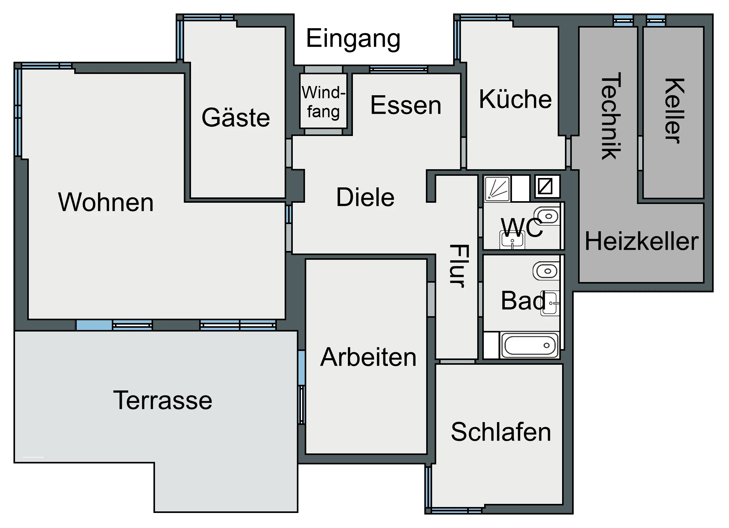 KA-Durlach-Geigersberg / weitläufige & gut geschnittene ETW in Terrassenhaus mit Keller, TG-Stellplatz und Terrasse in Waldrandlage / bezugsfrei
