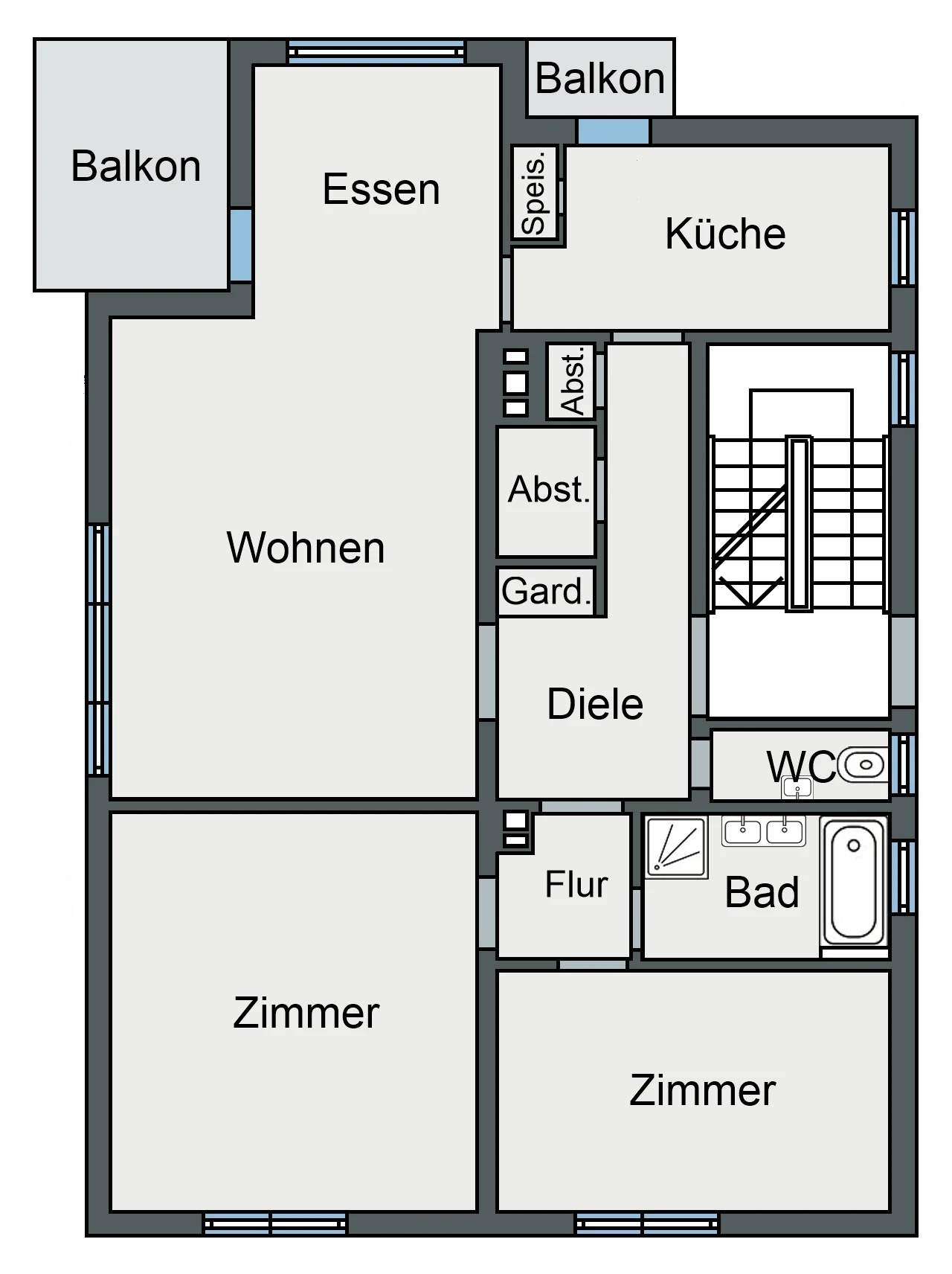 KA-Durlach / gepflegtes MFH mit drei Wohnungen, Balkonen und Gartengrundstück in ruhiger Halbhöhenlage am Turmberg