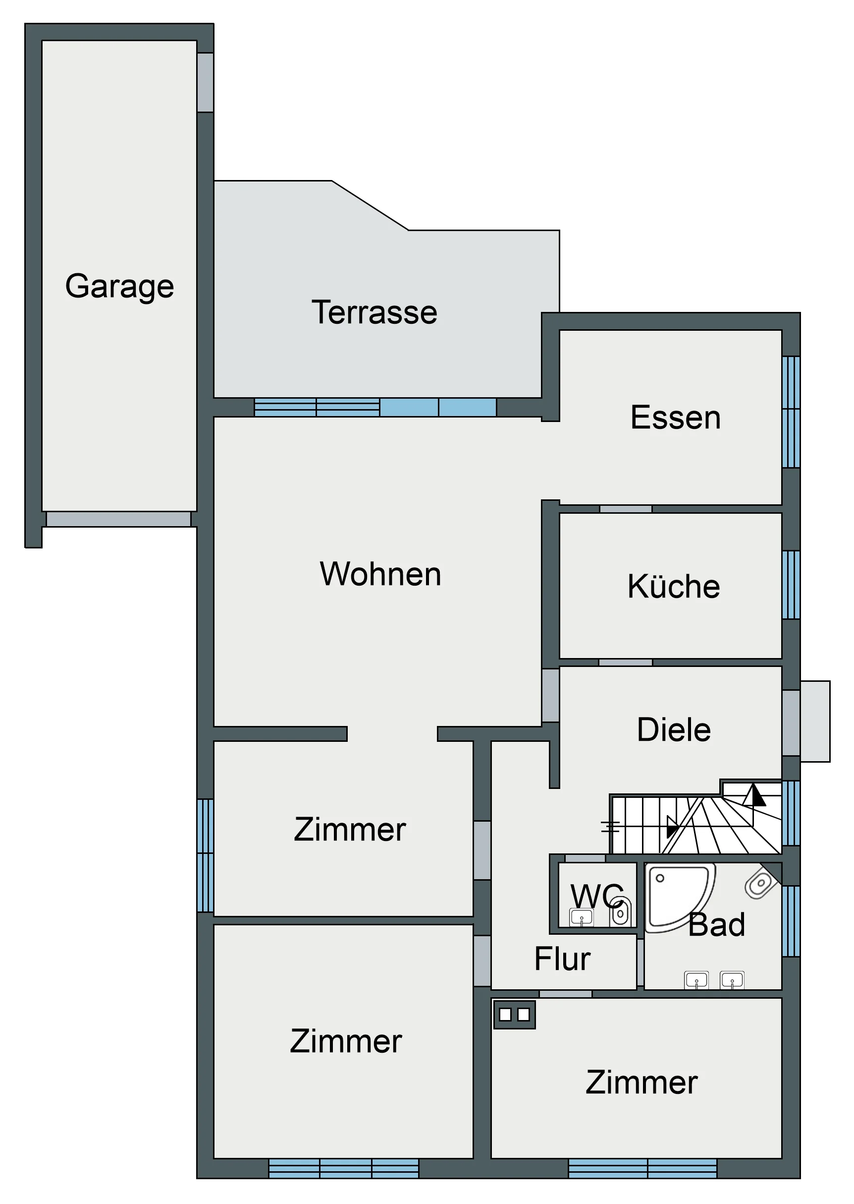 Ettlingen-Bruchhausen / geräumiges Einfamilienhaus mit Garten, Garage, Hobbyraum & Büroräumen