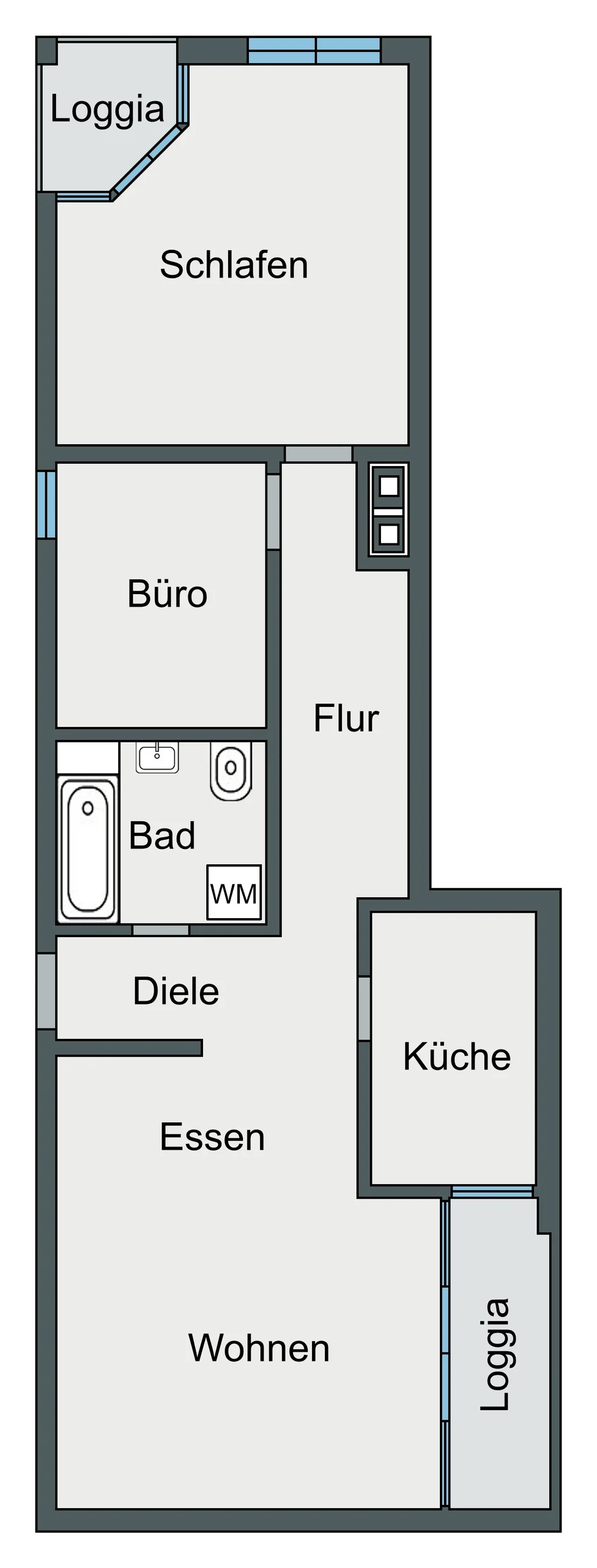 KA-Durlach | Gemütliche 3-Zi-Whg mit zwei Loggien und KFZ-Stellplatz - vermietet