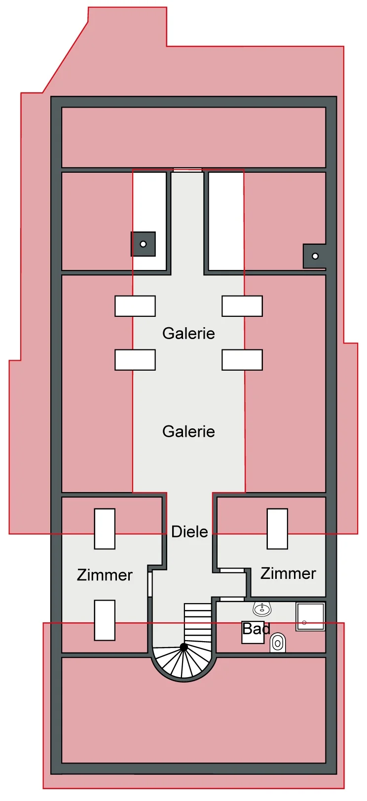 KA-Durlach / außergewöhnliche DG-Maisonette-Whg mit Süd-Loggia, 5 Zimmer und optional zwei TG-Stellplätze