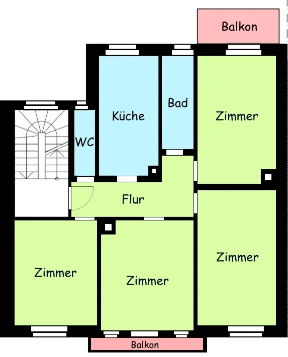 Günstige 4-Zi-Wohnung mit 2 Balkonen in der Kaiserallee, KA-Weststadt