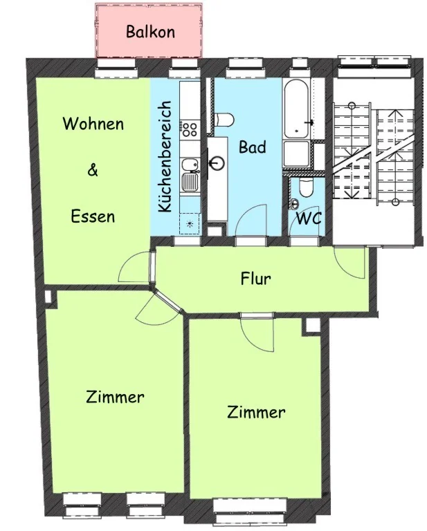 KA-Durlach / Sanierte 3-Zi-Wohnung mit Balkon in stilvollem Altbau / Erstbezug nach Komplettsanierung