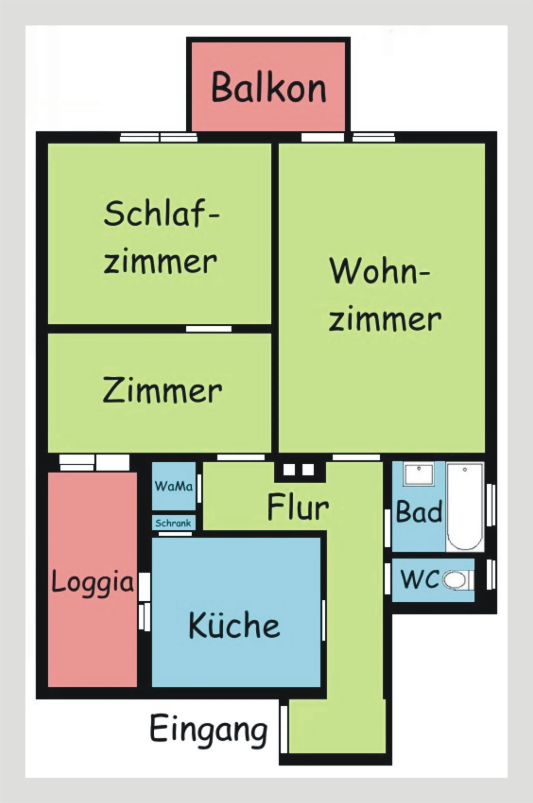 Karlsruhe-Oststadt-Parkstraße / 2,5-Zimmer-Wohnung mit Balkon, Loggia, Einbauküche, Tageslichtbad, uvm. / bezugsfrei