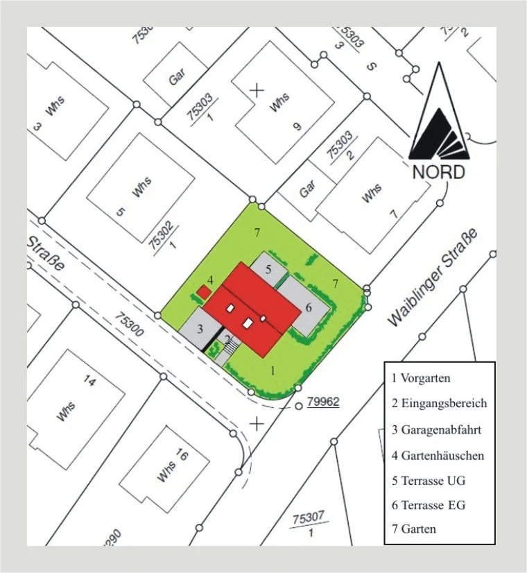 KA-Grünwettersbach / gepflegtes 1-Familienhaus mit integrierter Garage auf gut geschnittenem Eckgrundstück in schöner Hanglage