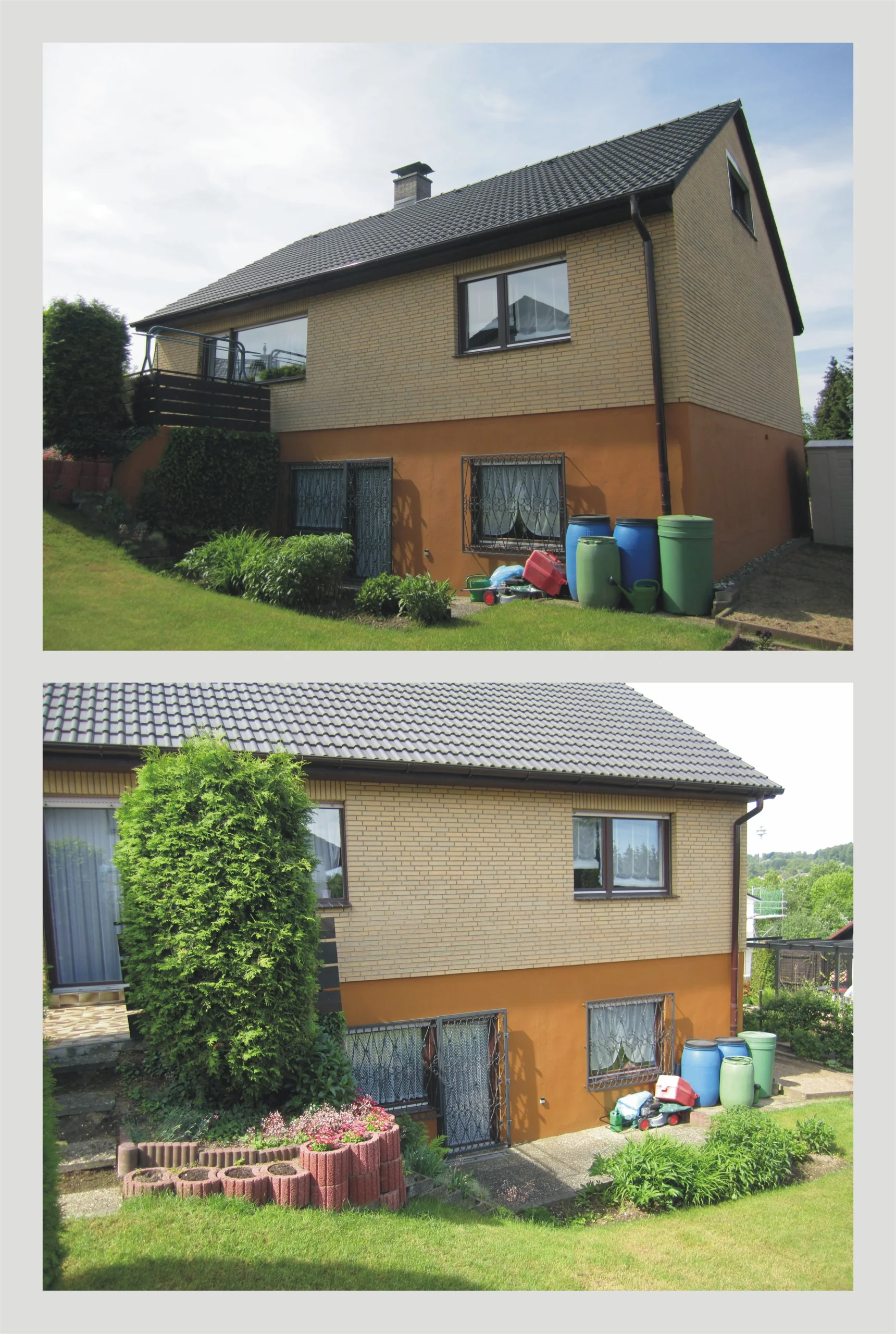 KA-Grünwettersbach / gepflegtes 1-Familienhaus mit integrierter Garage auf gut geschnittenem Eckgrundstück in schöner Hanglage