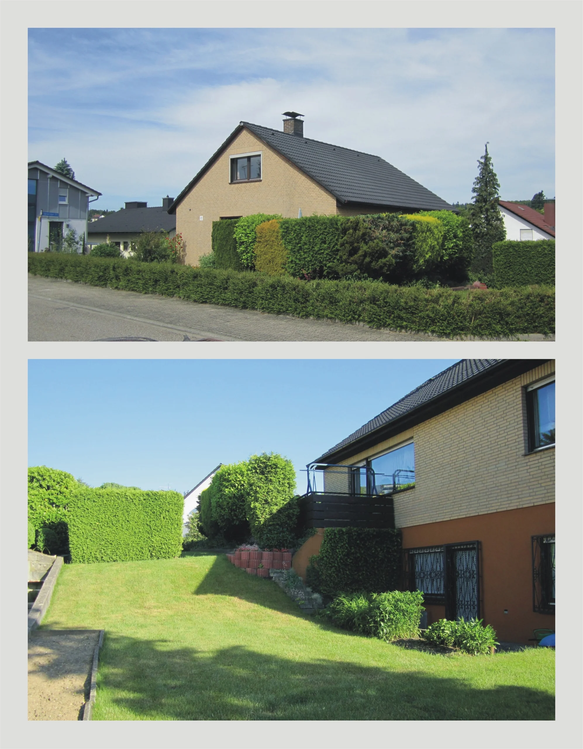 KA-Grünwettersbach / gepflegtes 1-Familienhaus mit integrierter Garage auf gut geschnittenem Eckgrundstück in schöner Hanglage