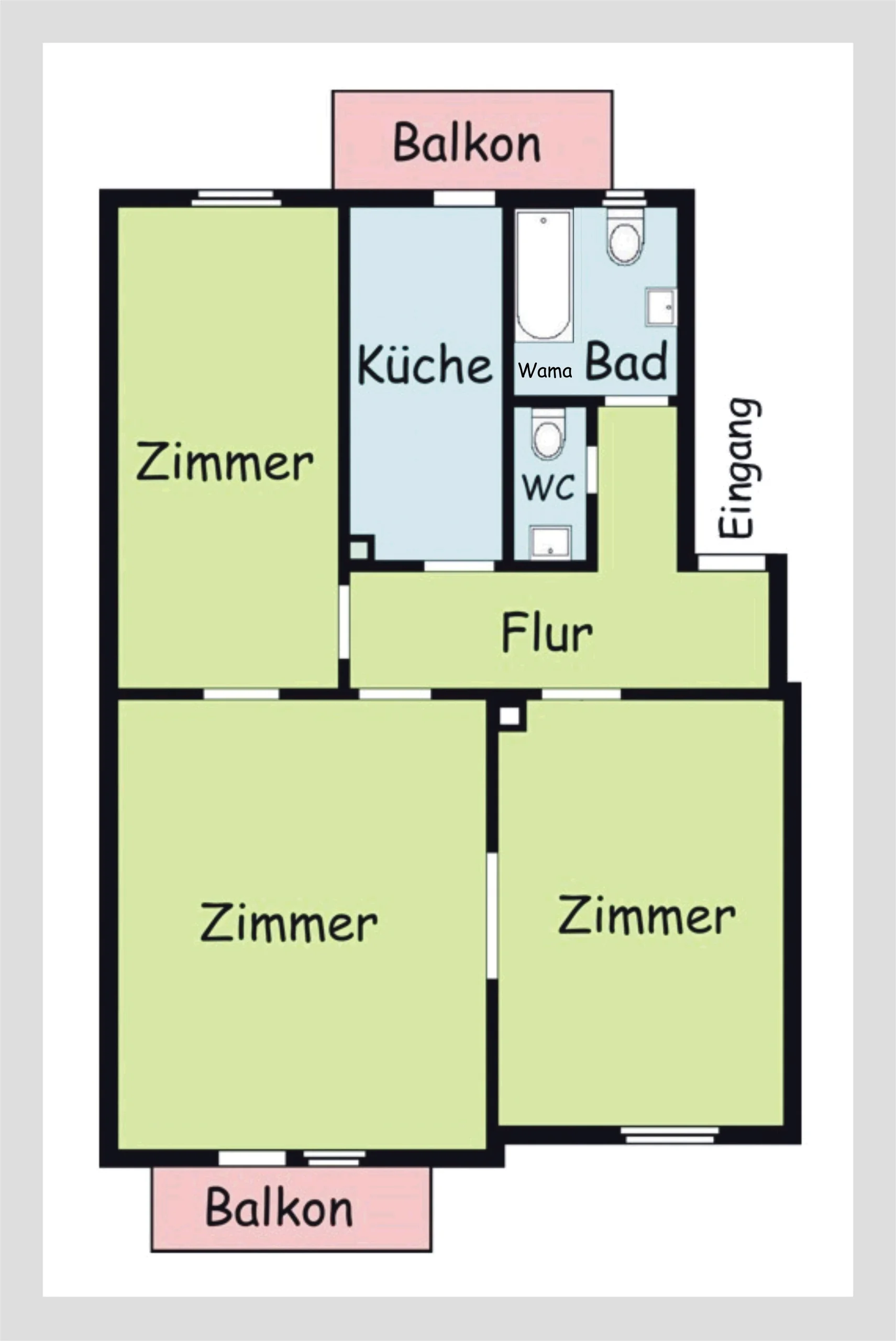 Karlsruhe-Durlach / 3-Zimmer-Wohnung mit 2 Balkonen in stilvollem Altbau, Einbauküche, Tageslichtbad, Turmbergblick, uvm. sofort bezugsfrei!